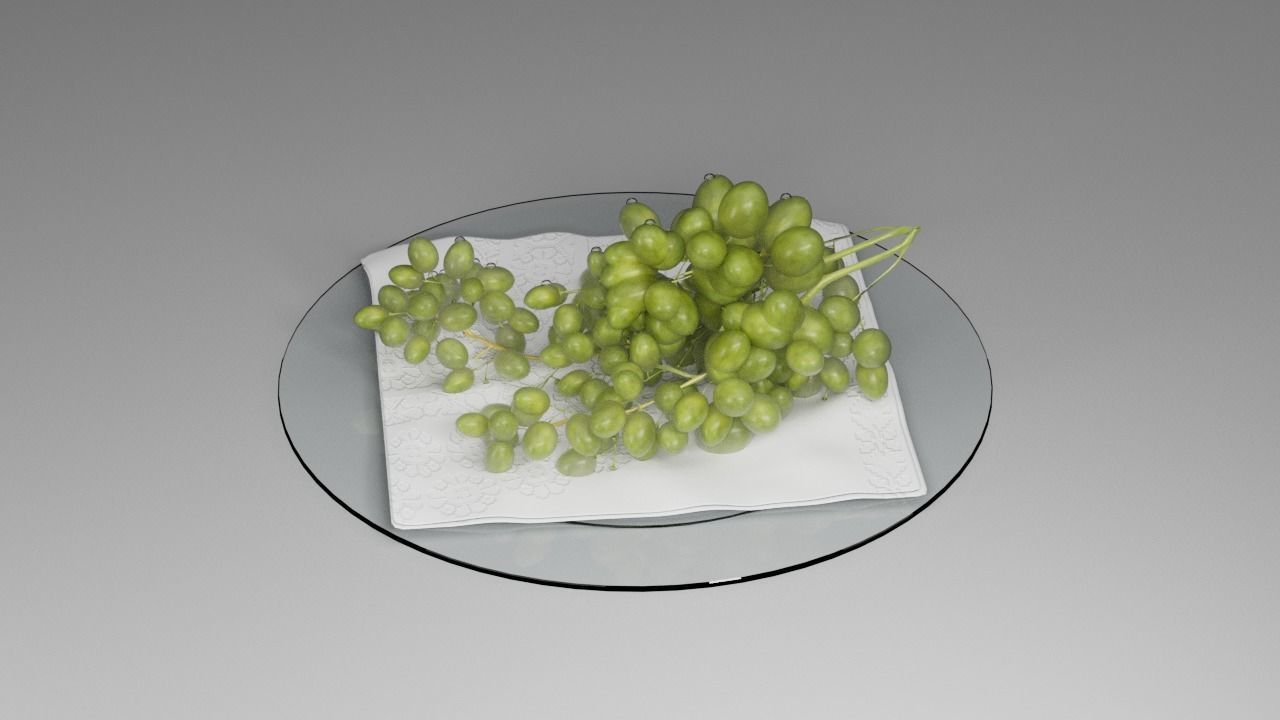 Grapes on a plate 3D model_11