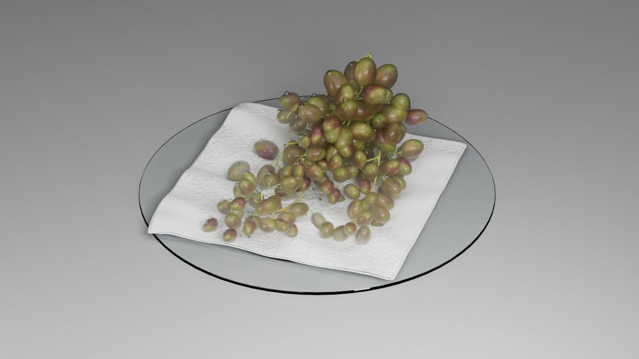 Grapes on a plate 3D model_14