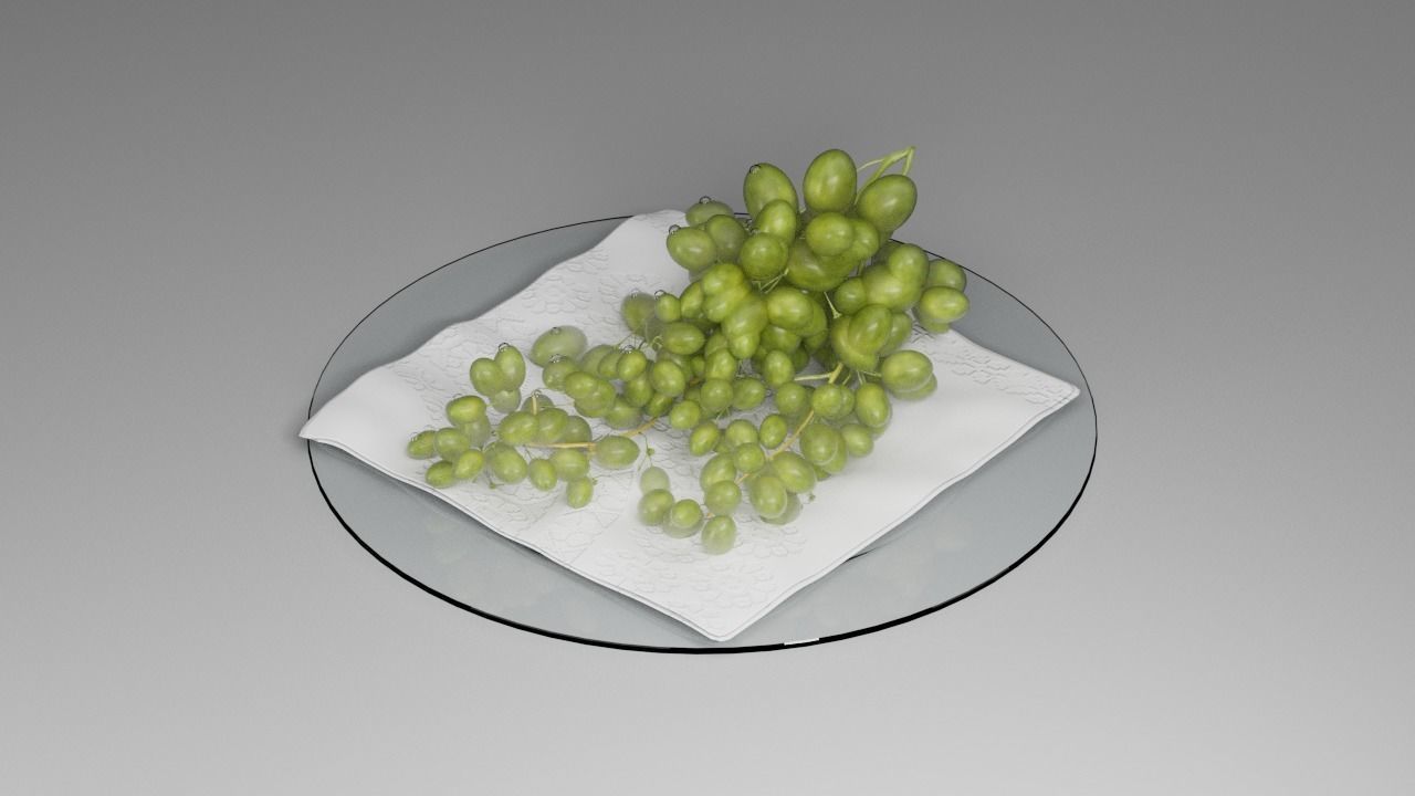 Grapes on a plate 3D model_13