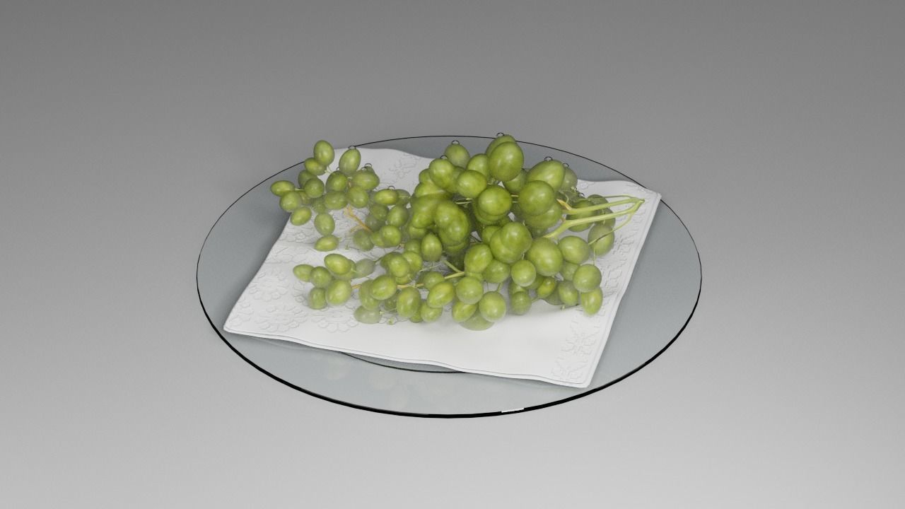 Grapes on a plate 3D model_10