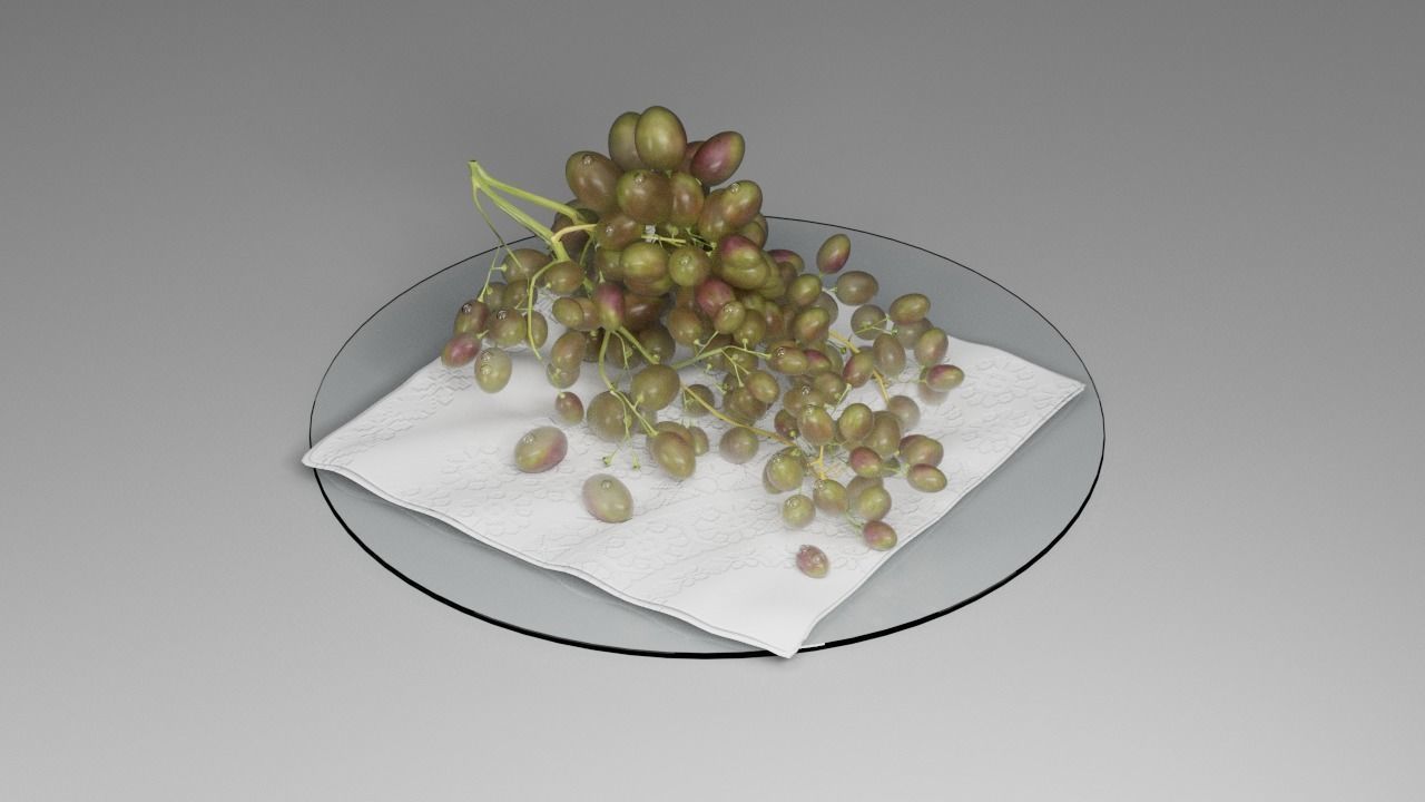 Grapes on a plate 3D model_18