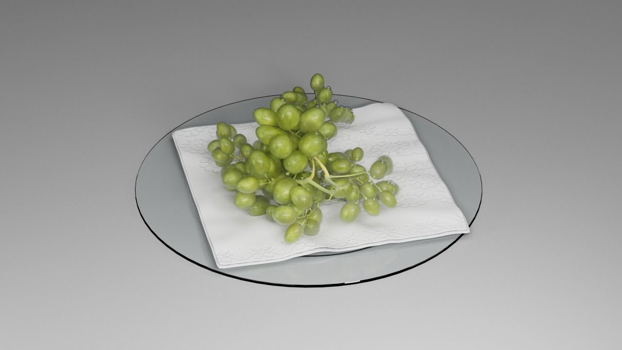 Grapes on a plate 3D model_7