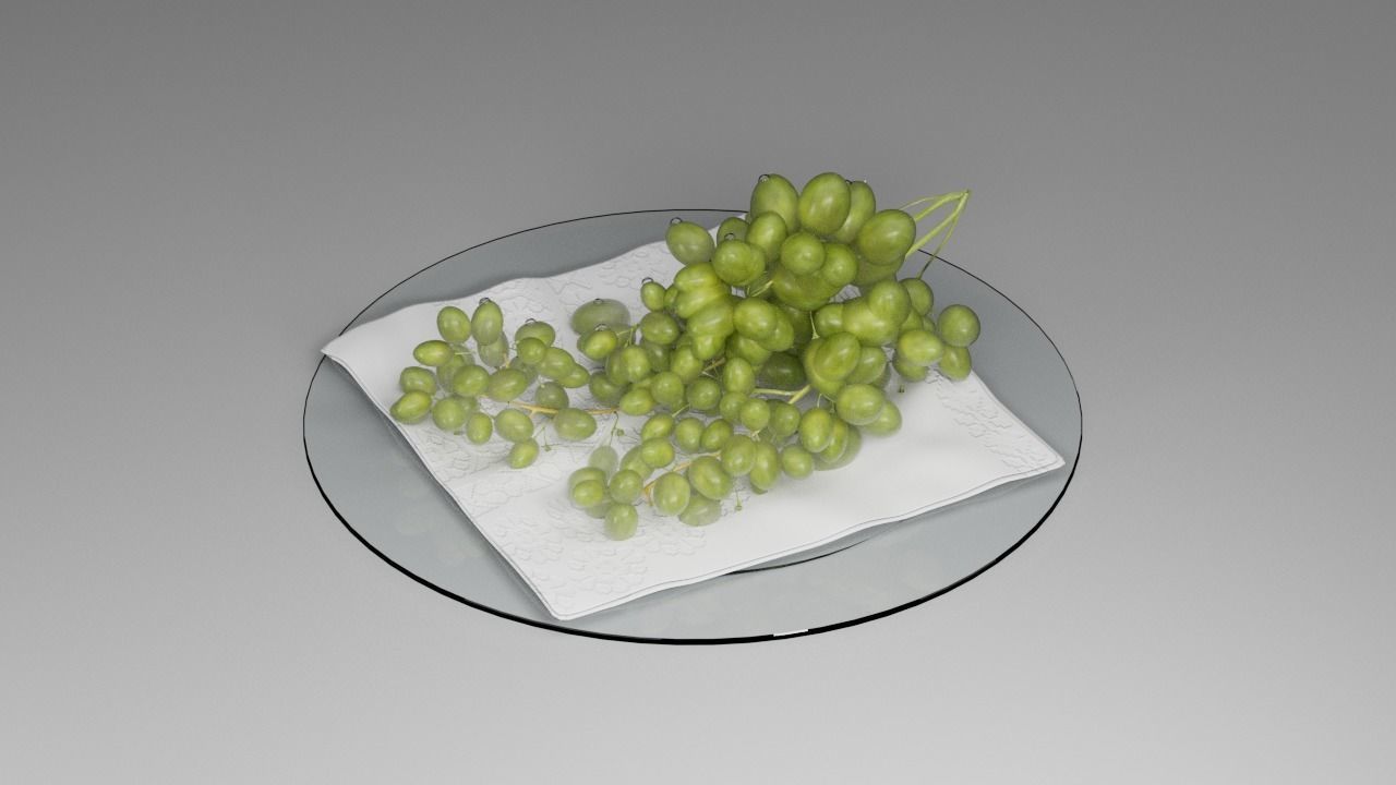 Grapes on a plate 3D model_12