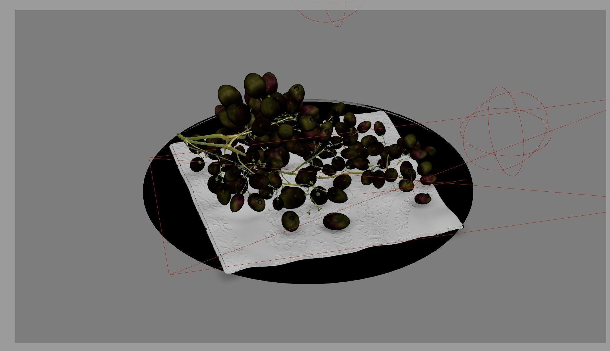 Grapes on a plate 3D model_22