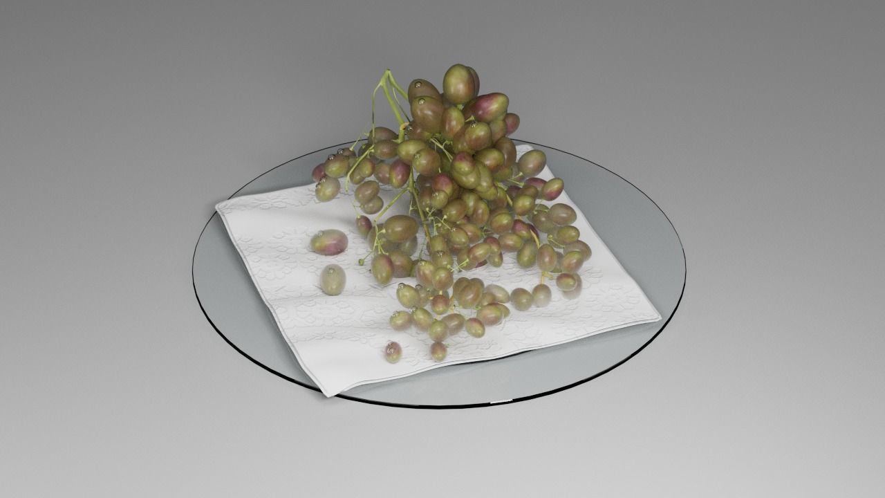 Grapes on a plate 3D model_16