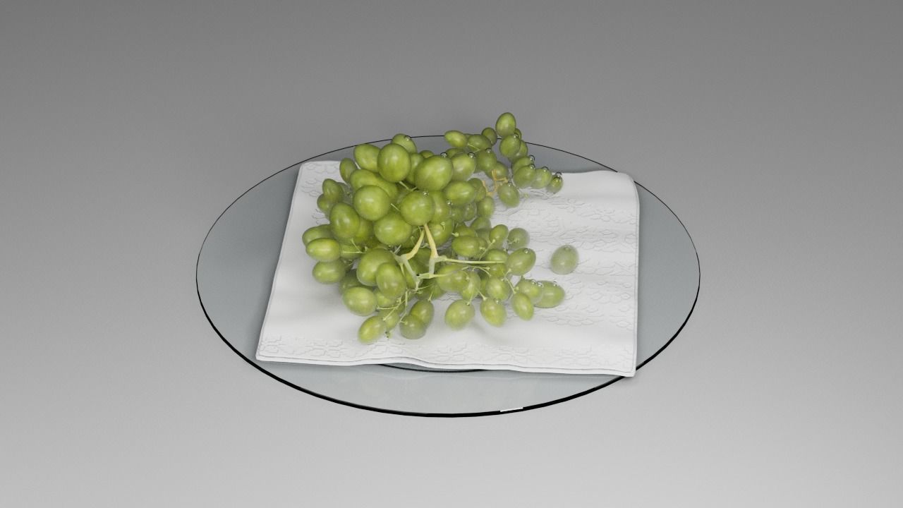 Grapes on a plate 3D model_6