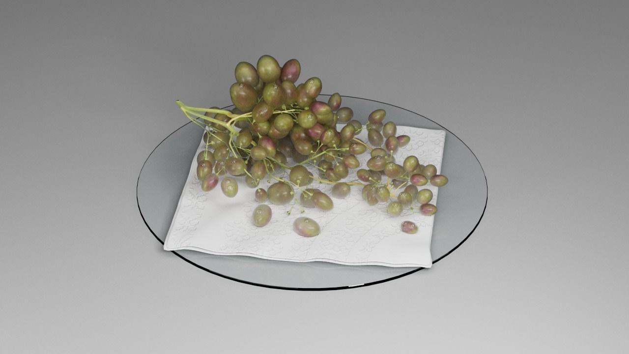 Grapes on a plate 3D model_20