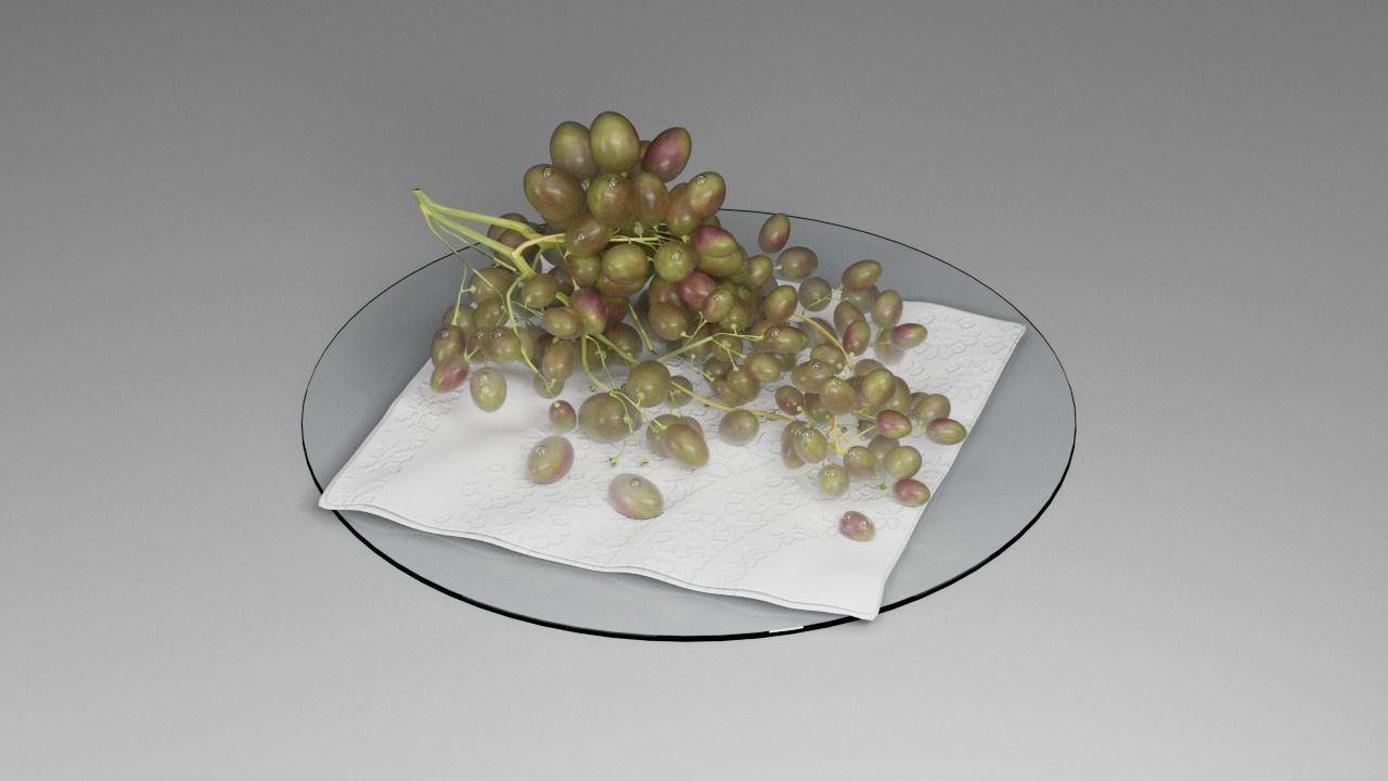 Grapes on a plate 3D model_19