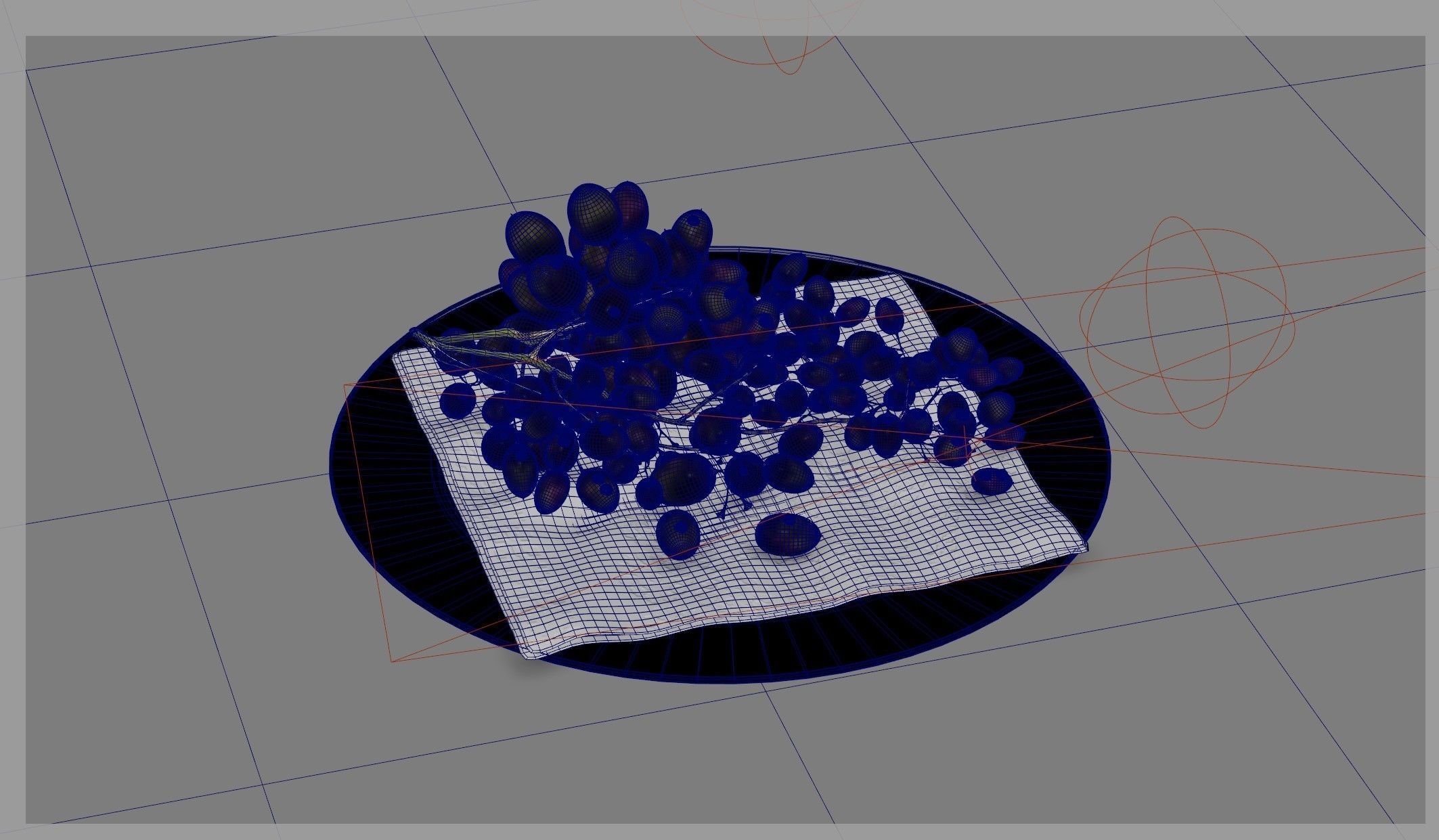 Grapes on a plate 3D model_21