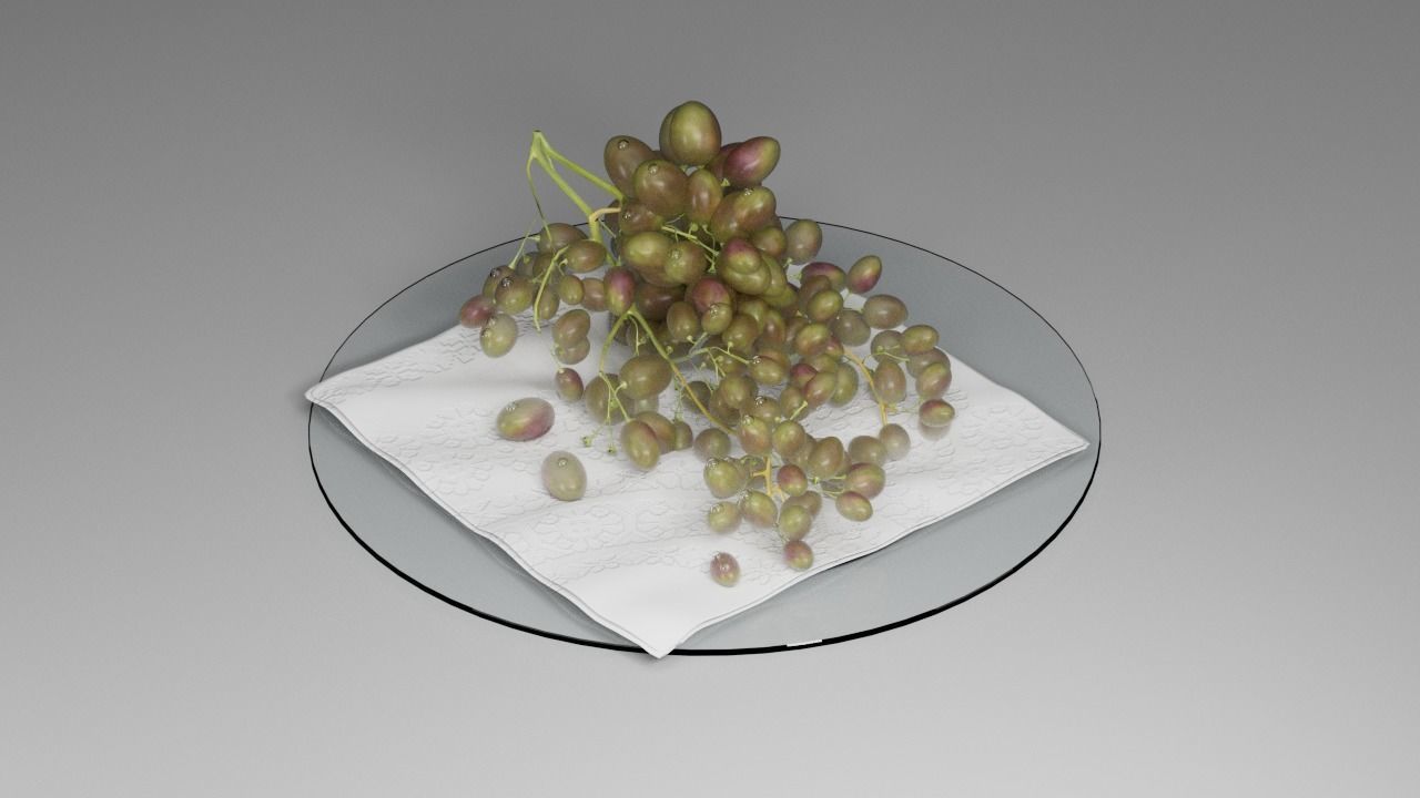 Grapes on a plate 3D model_17