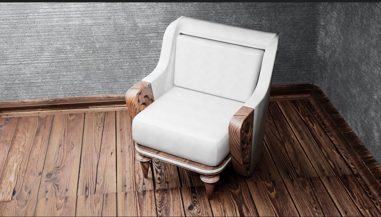 patterned sofa Low-poly 3D model_1