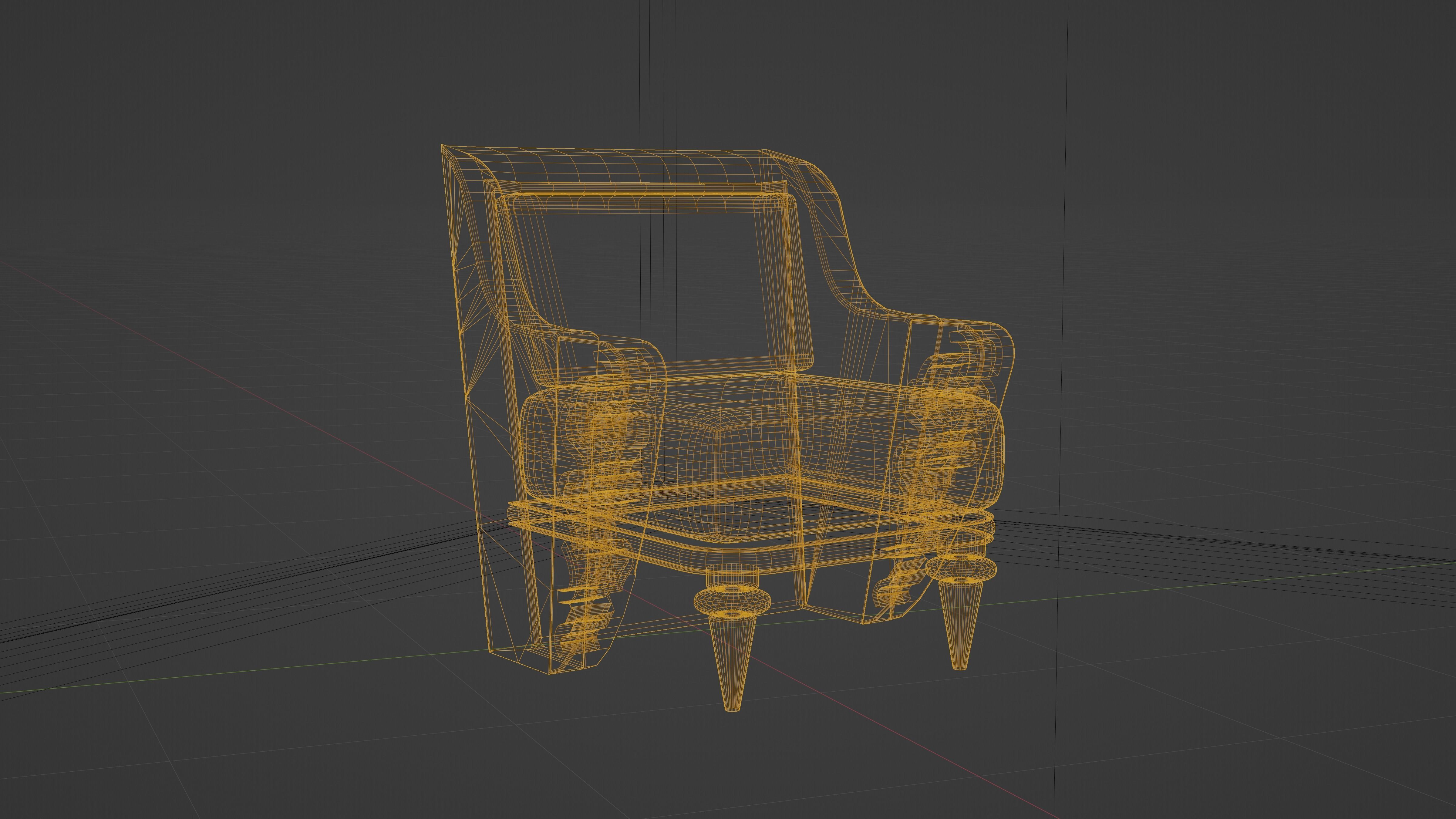 patterned sofa Low-poly 3D model_5