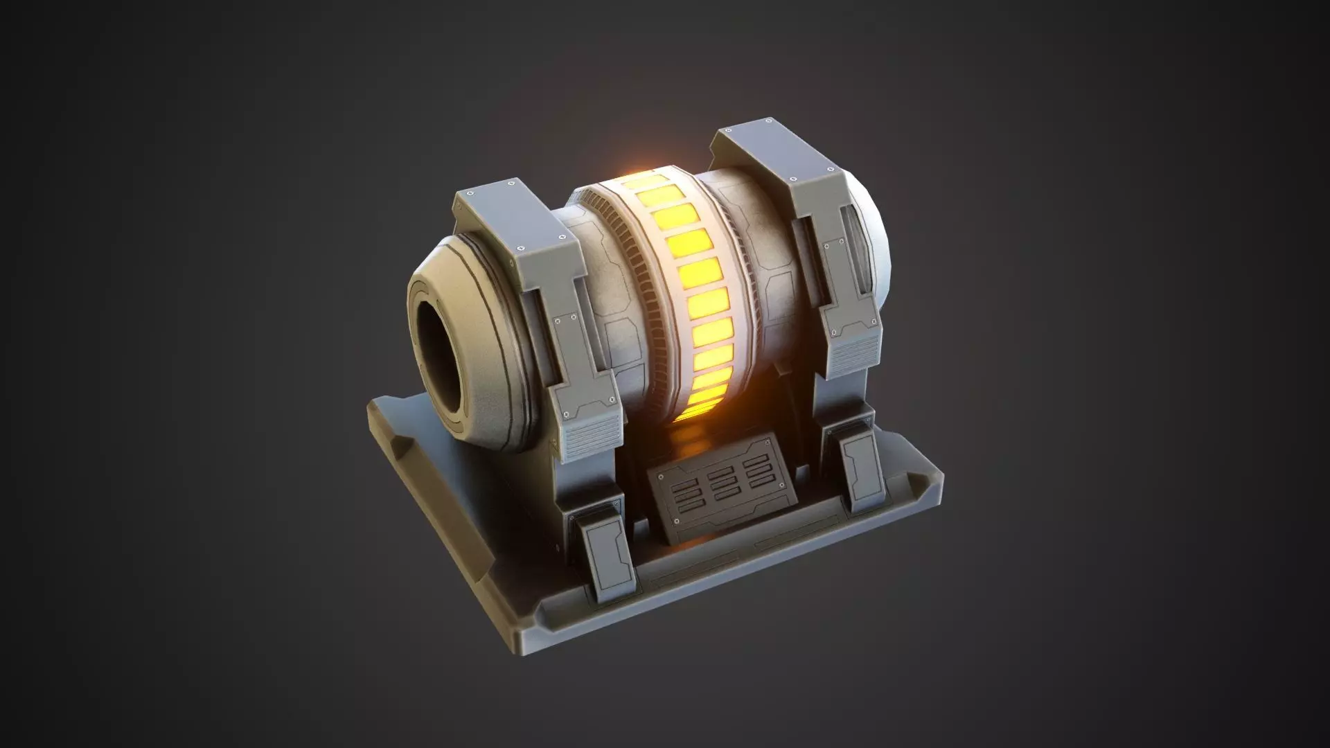 sci-fi stylized reactor  Low-poly 3D model_0