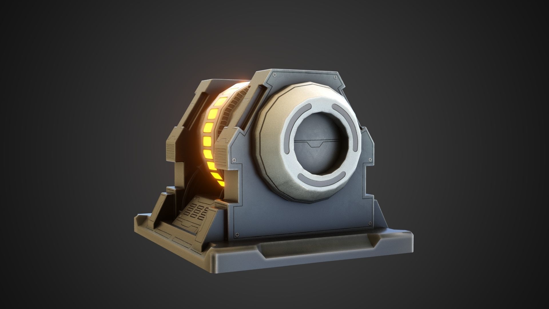 sci-fi stylized reactor  Low-poly 3D model_6