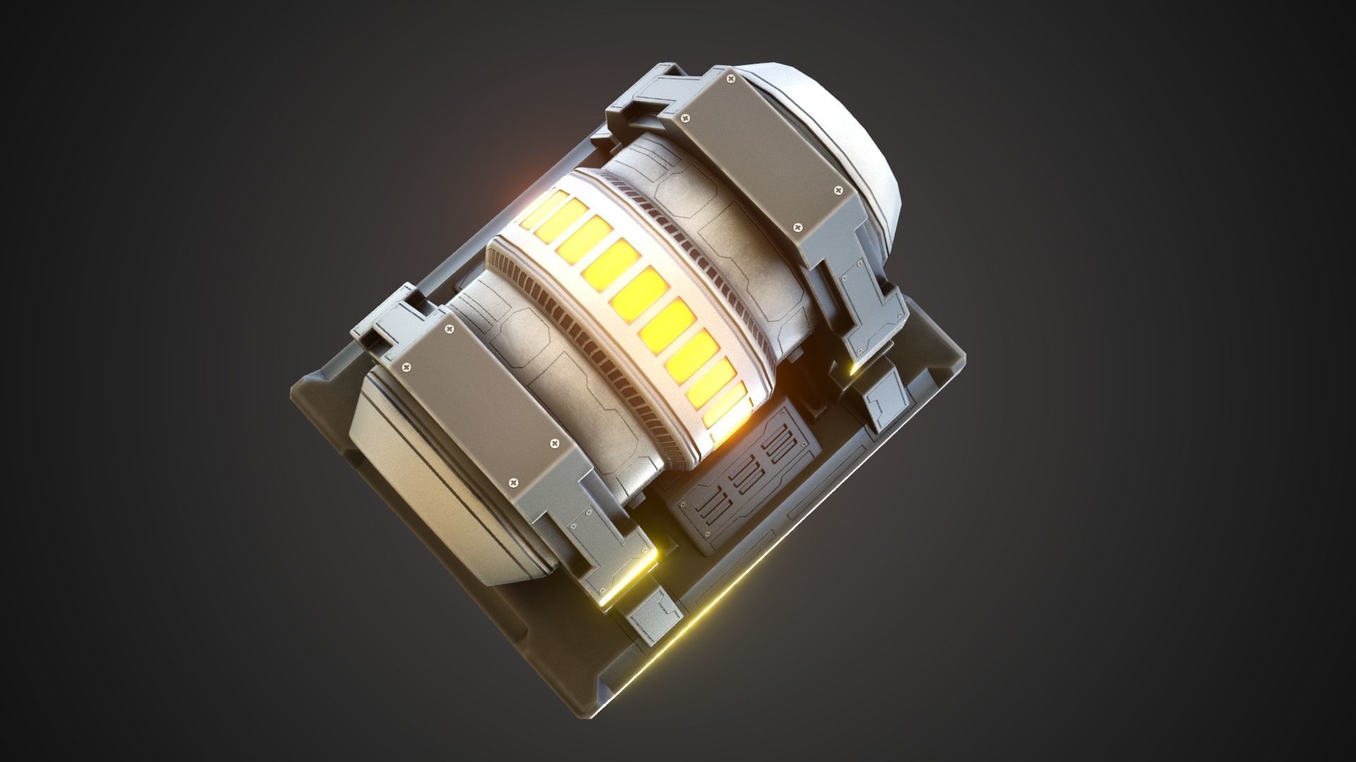 sci-fi stylized reactor  Low-poly 3D model_8