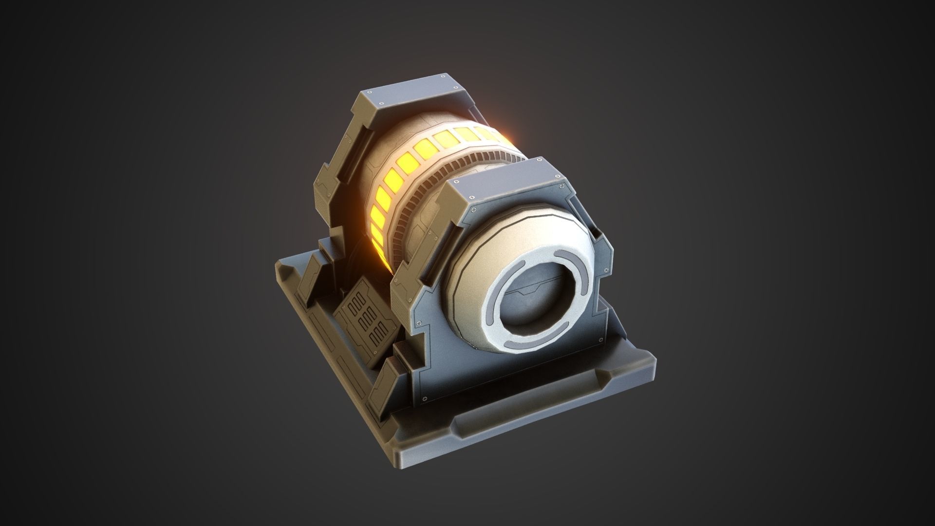 sci-fi stylized reactor  Low-poly 3D model_2