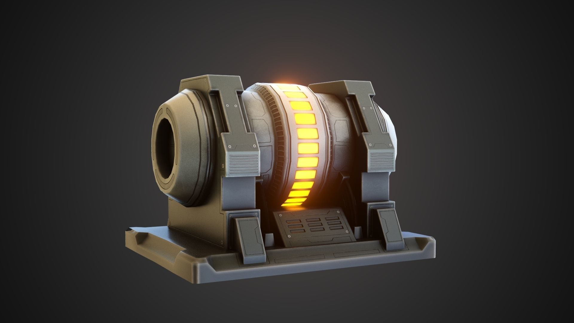sci-fi stylized reactor  Low-poly 3D model_5