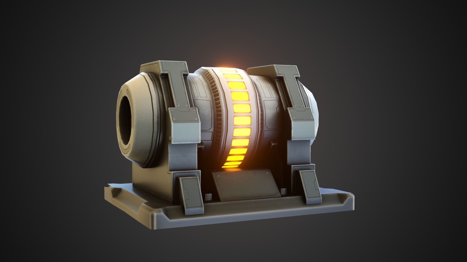 sci-fi stylized reactor  Low-poly 3D model_7