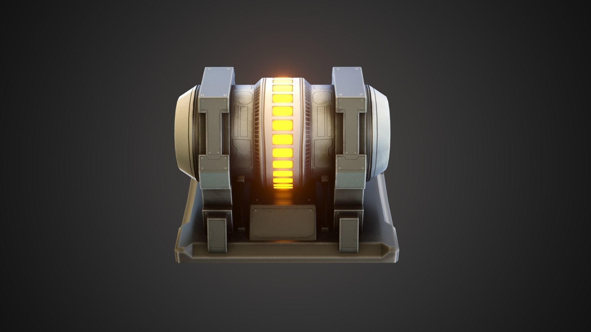 sci-fi stylized reactor  Low-poly 3D model_3
