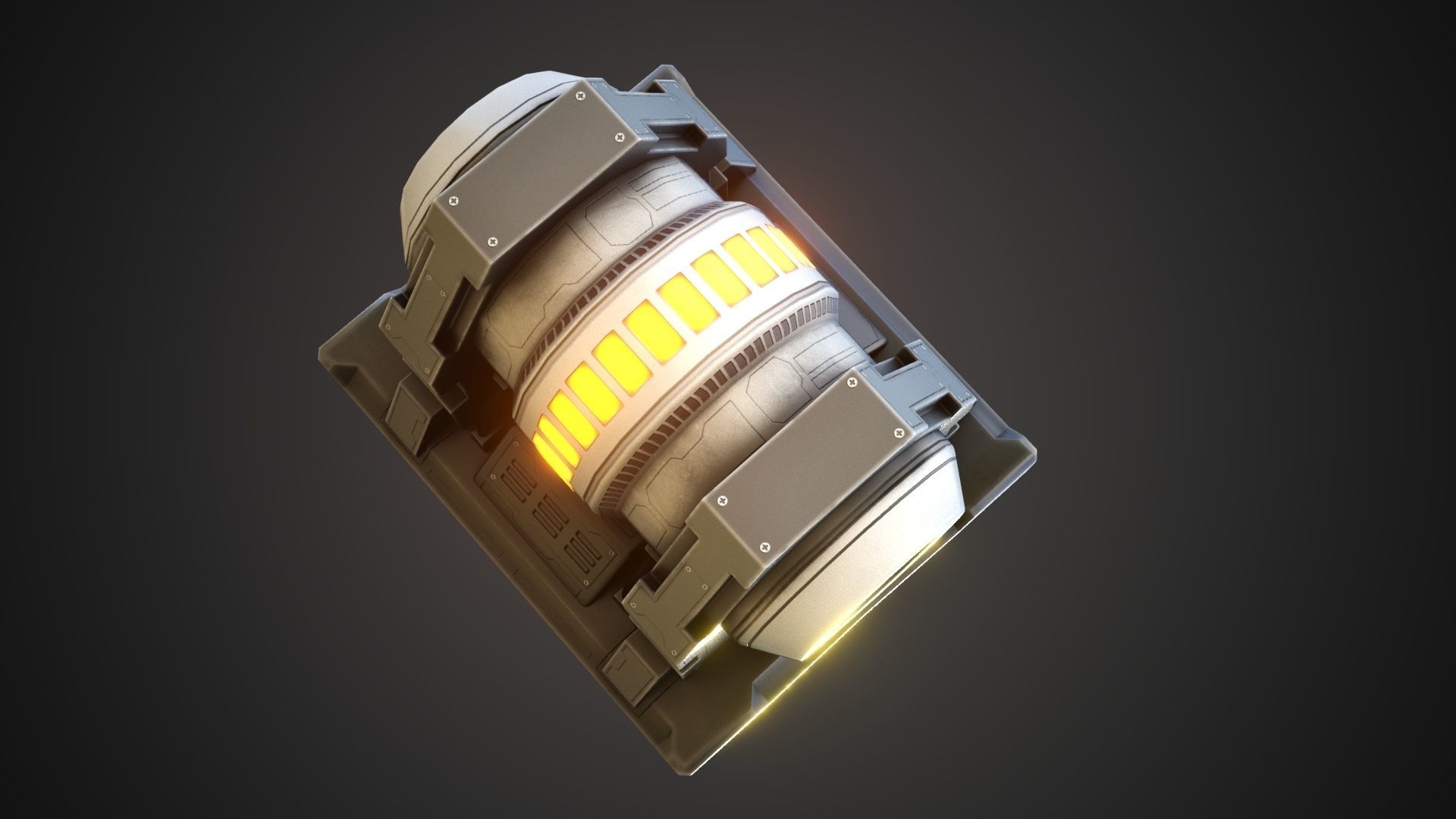 sci-fi stylized reactor  Low-poly 3D model_9