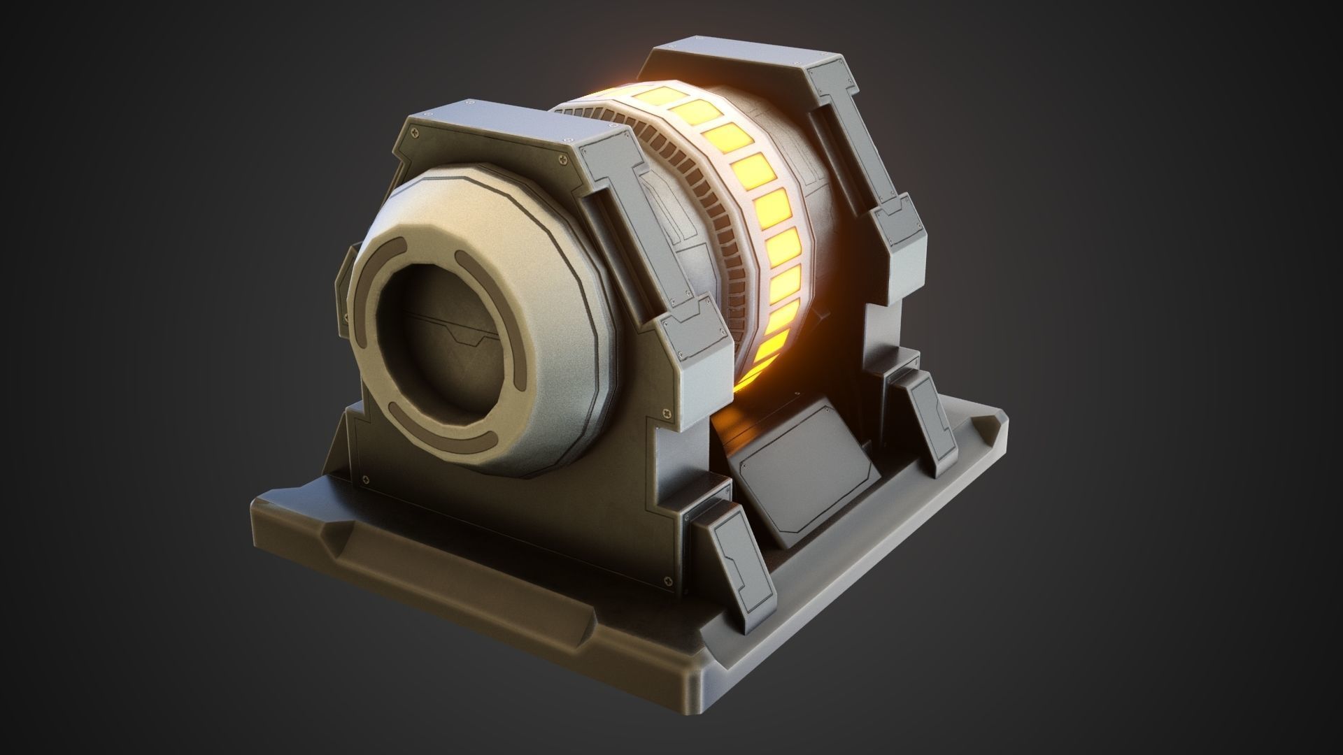 sci-fi stylized reactor  Low-poly 3D model_10