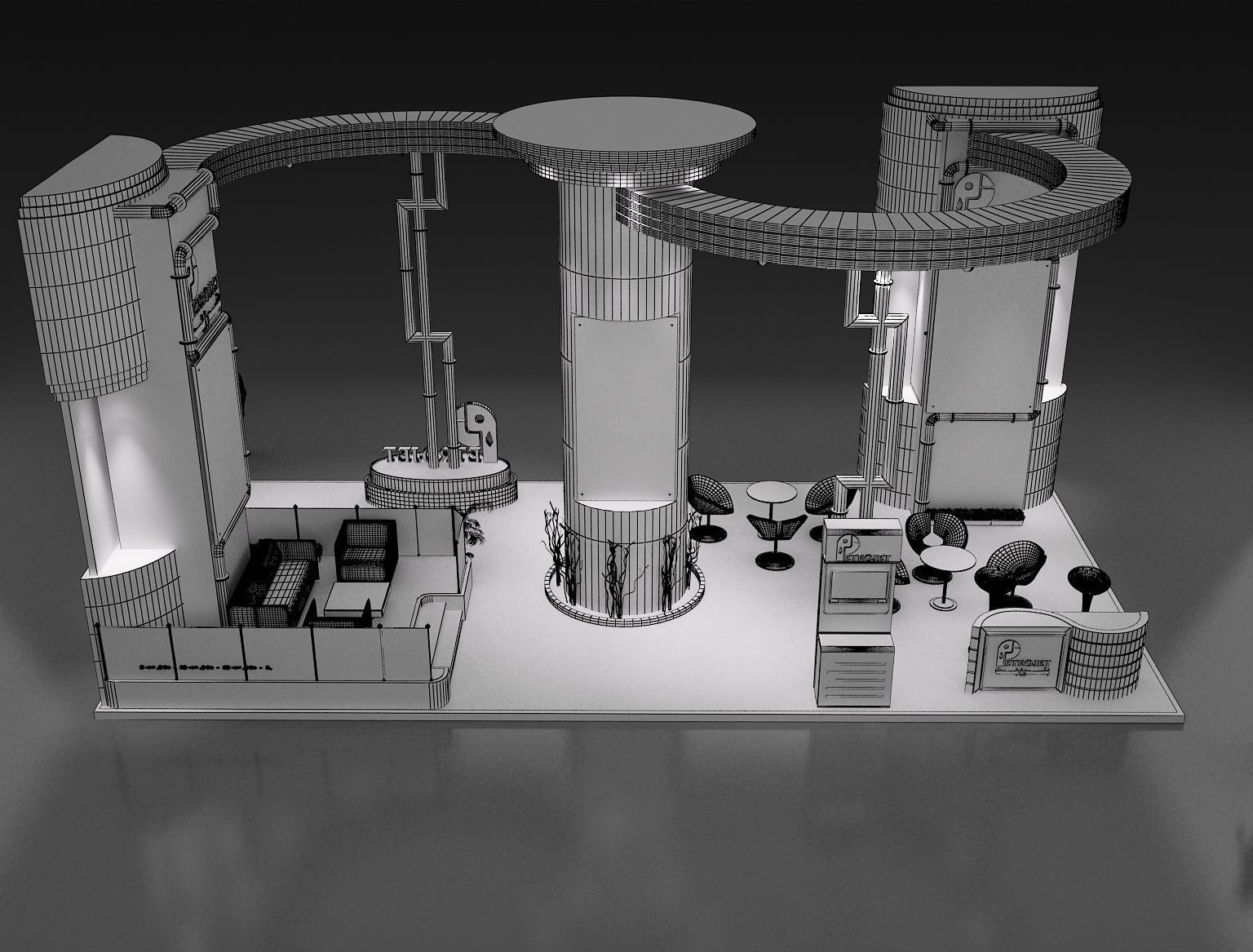 Booth Exhibition Stand a232  3D model_8