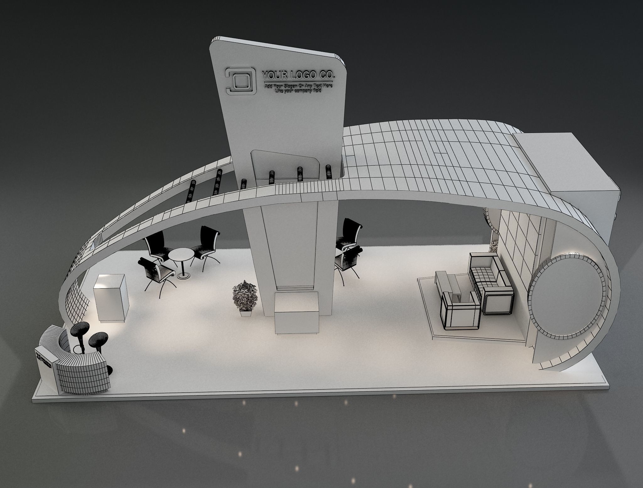 Booth Exhibition Stand a230a 3D model_10