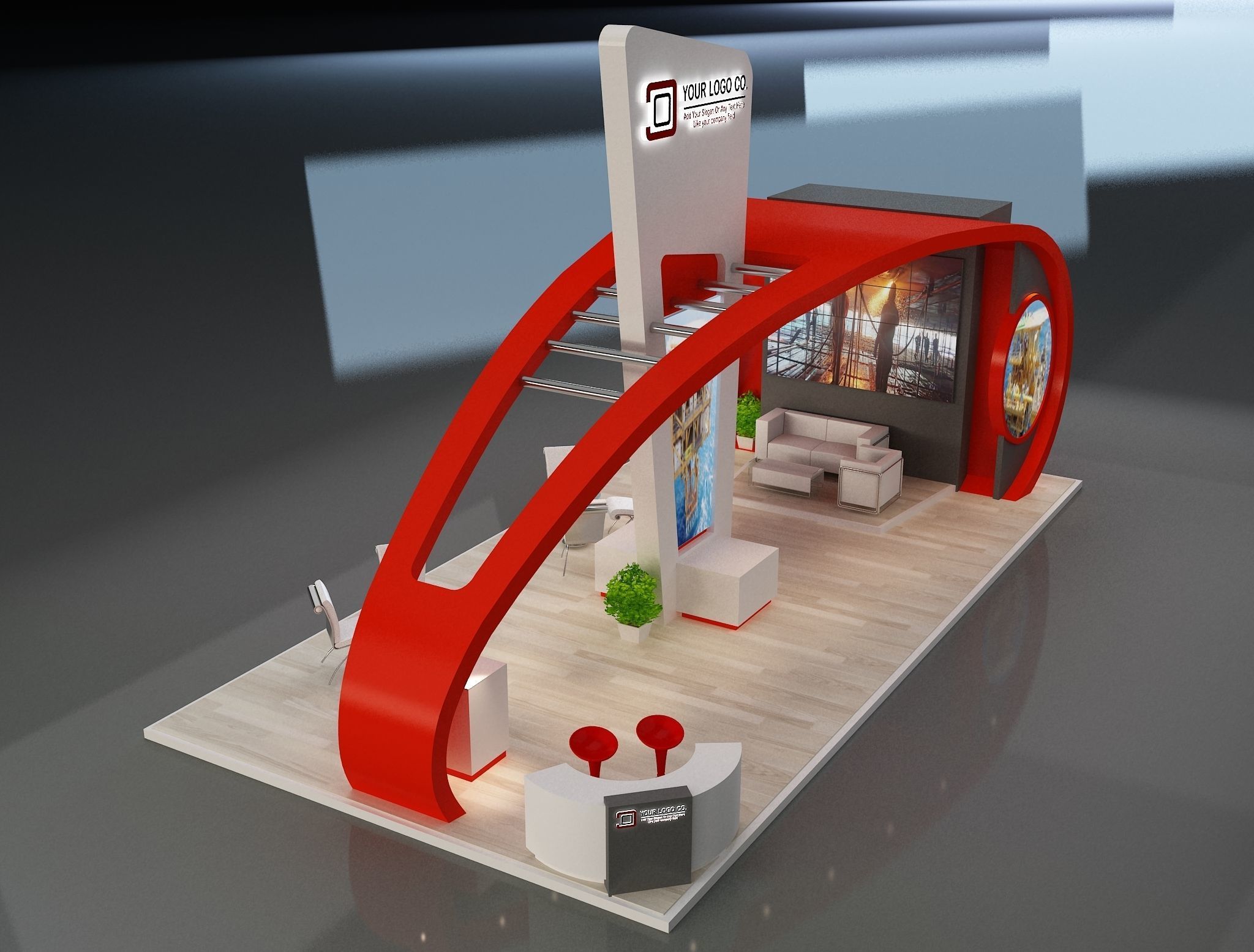 Booth Exhibition Stand a230a 3D model_1