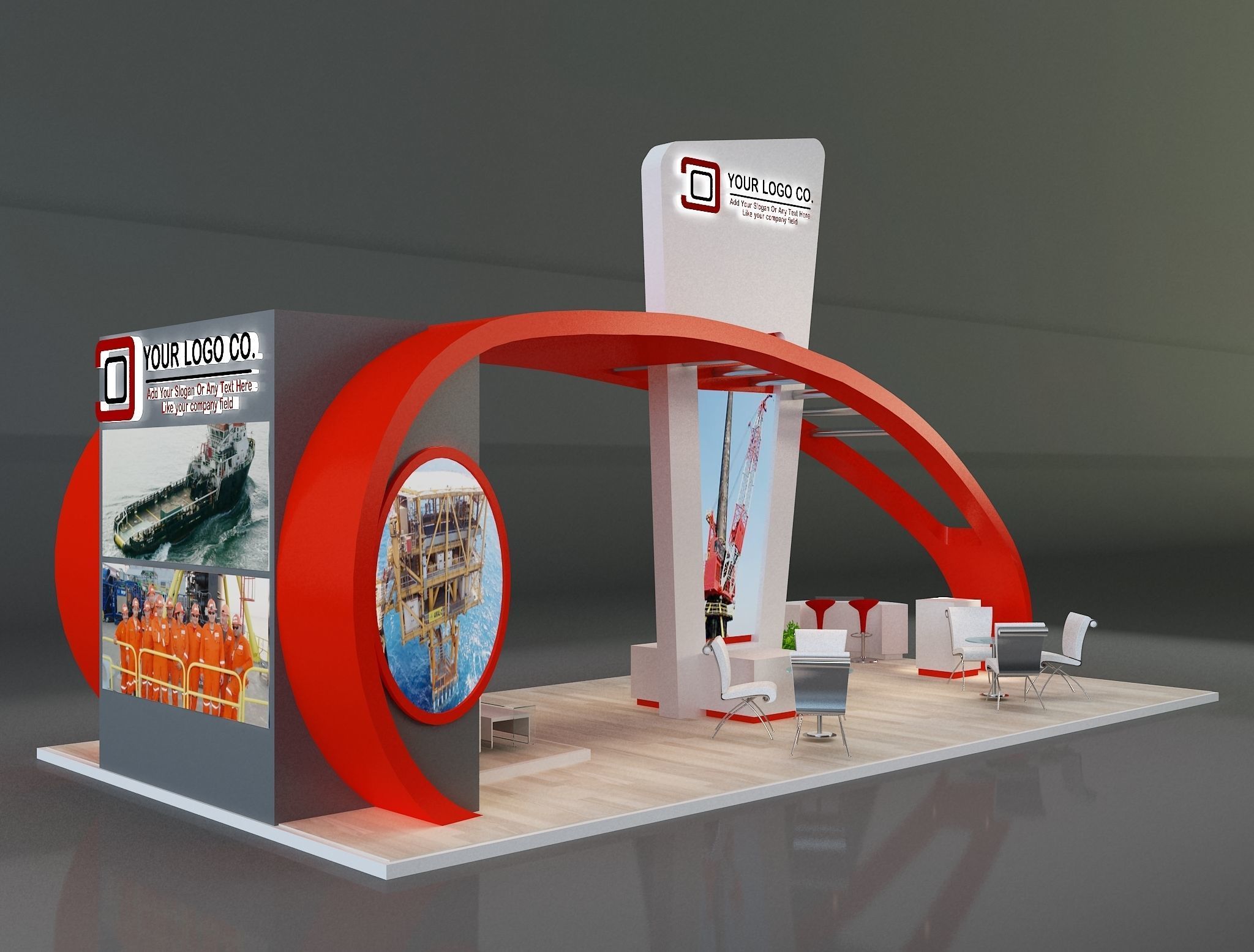 Booth Exhibition Stand a230a 3D model_7