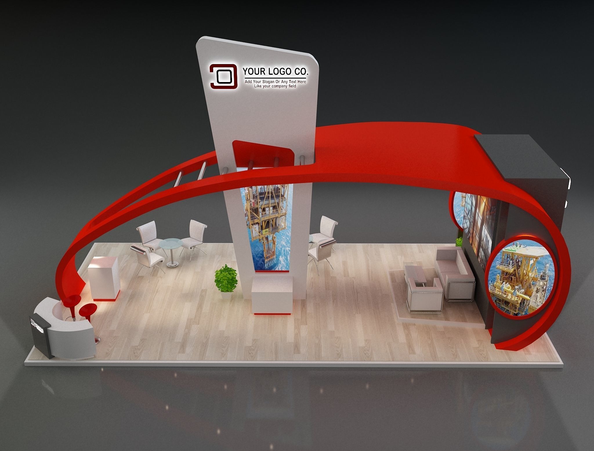 Booth Exhibition Stand a230a 3D model_3