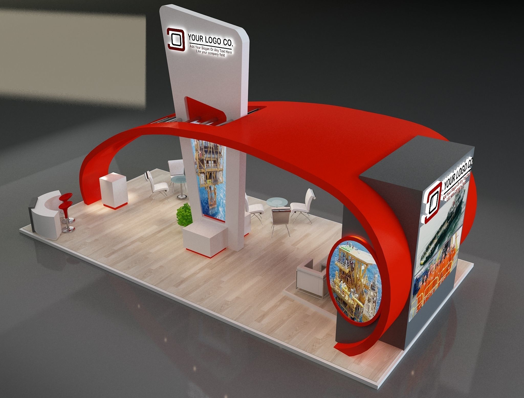 Booth Exhibition Stand a230a 3D model_5