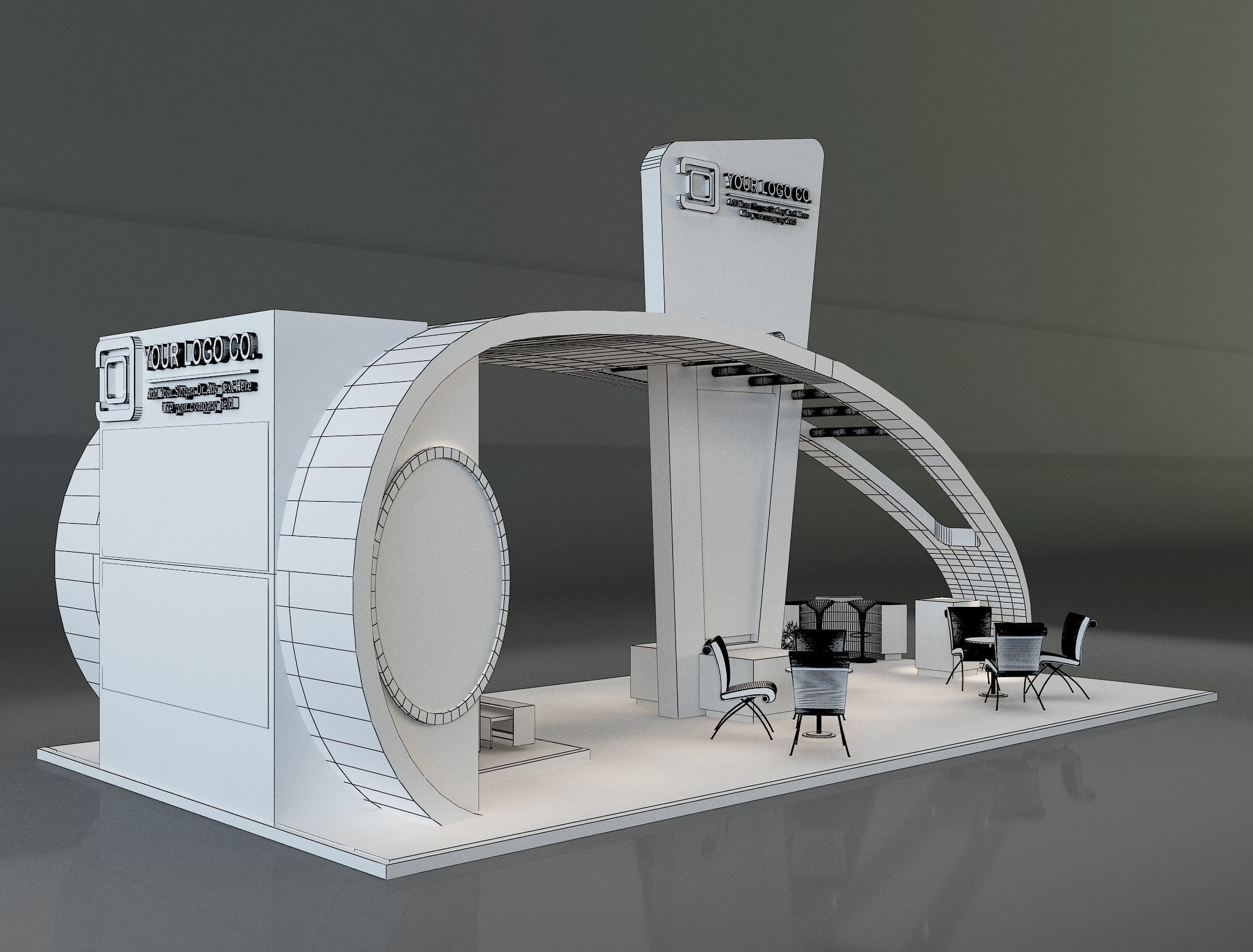 Booth Exhibition Stand a230a 3D model_8