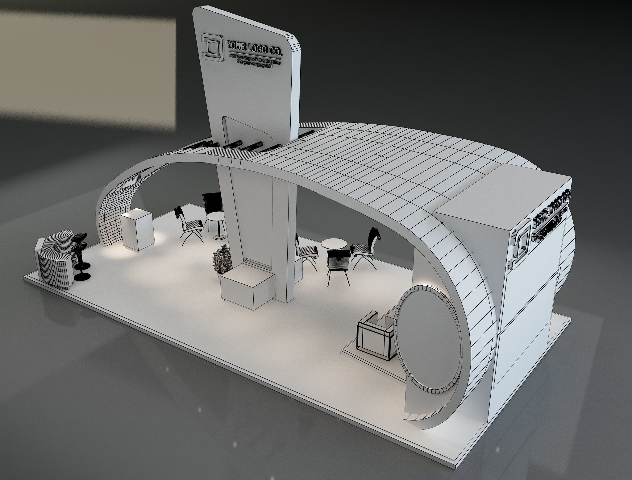 Booth Exhibition Stand a230a 3D model_6