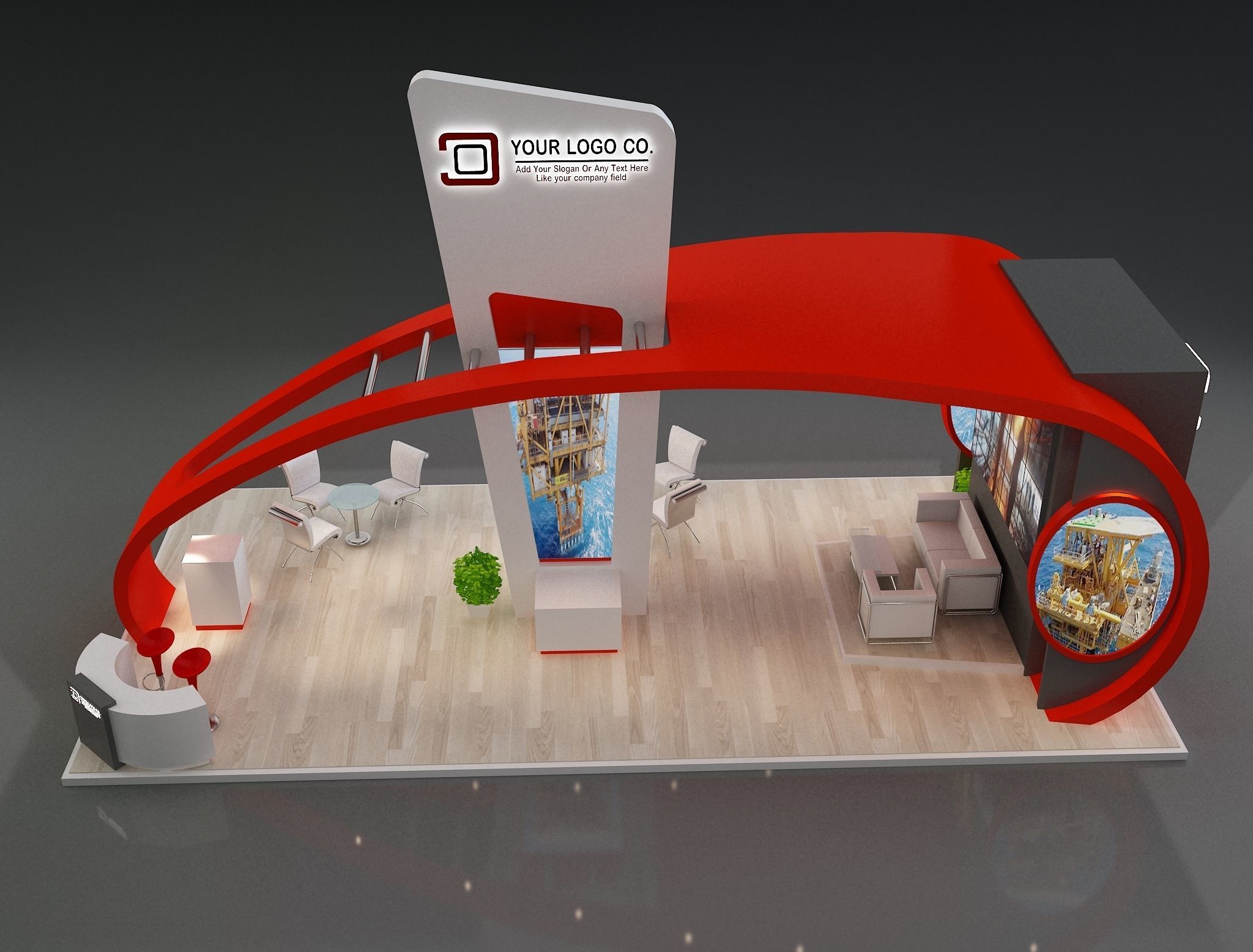 Booth Exhibition Stand a230a 3D model_9