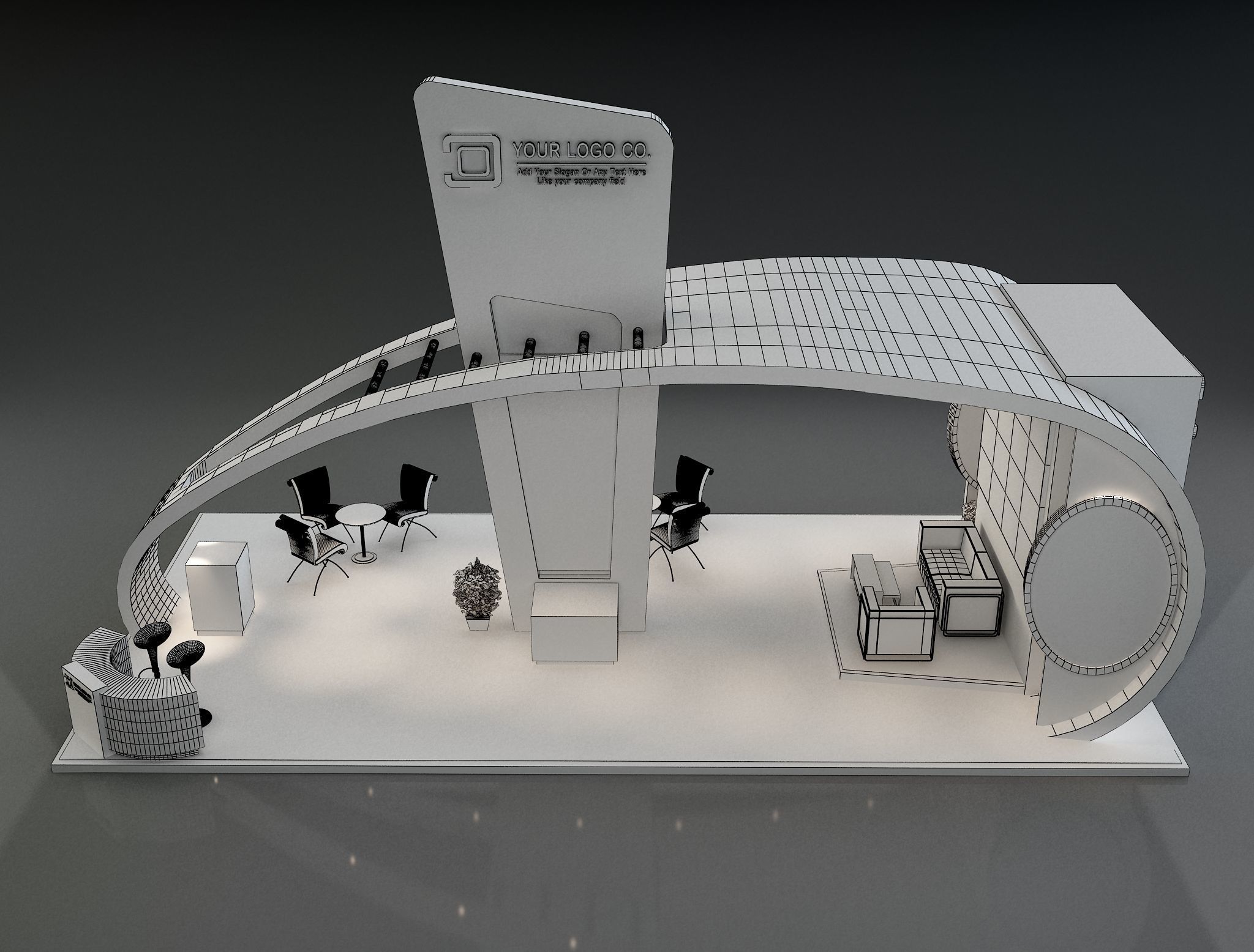 Booth Exhibition Stand a230a 3D model_4