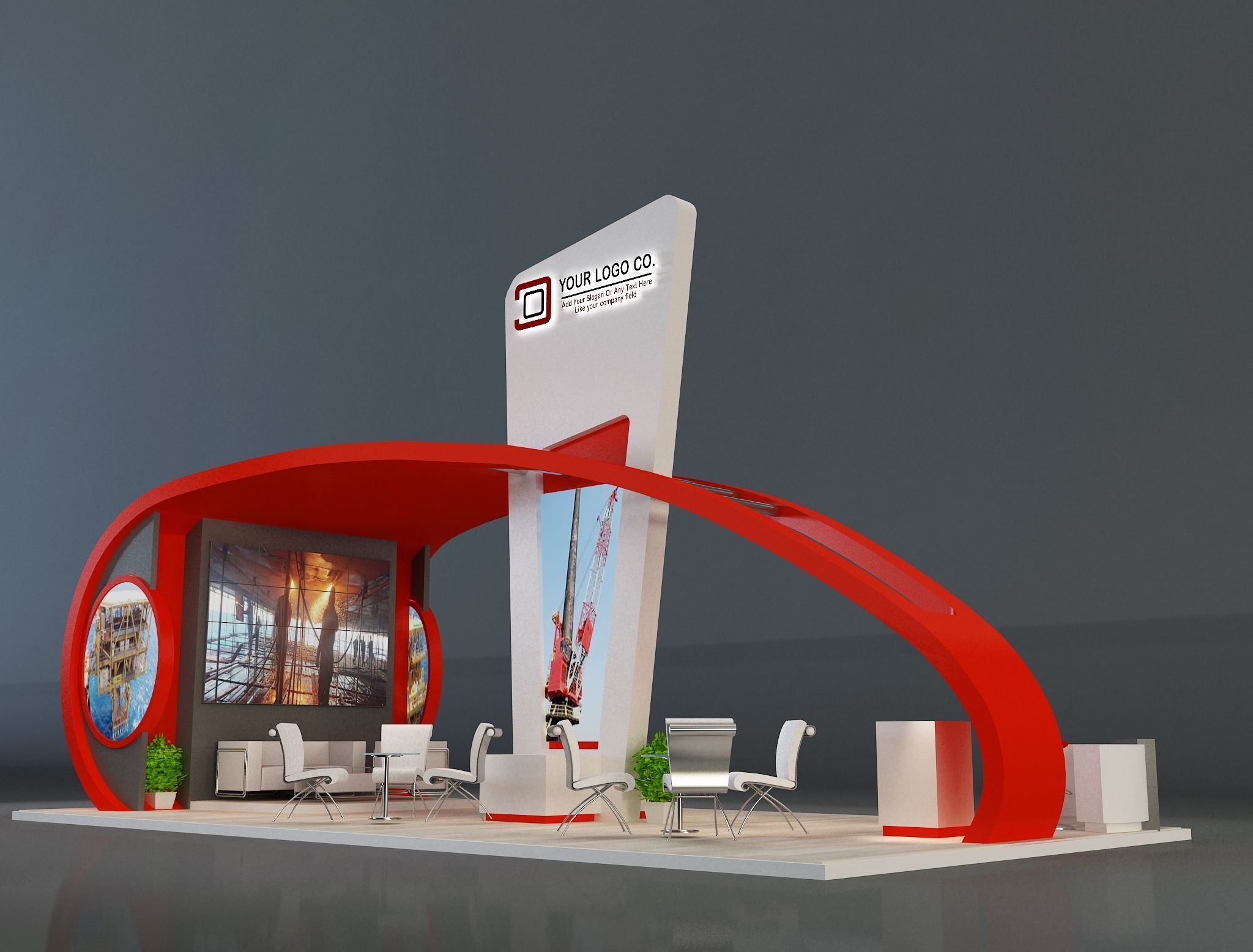 Booth Exhibition Stand a230a 3D model_11