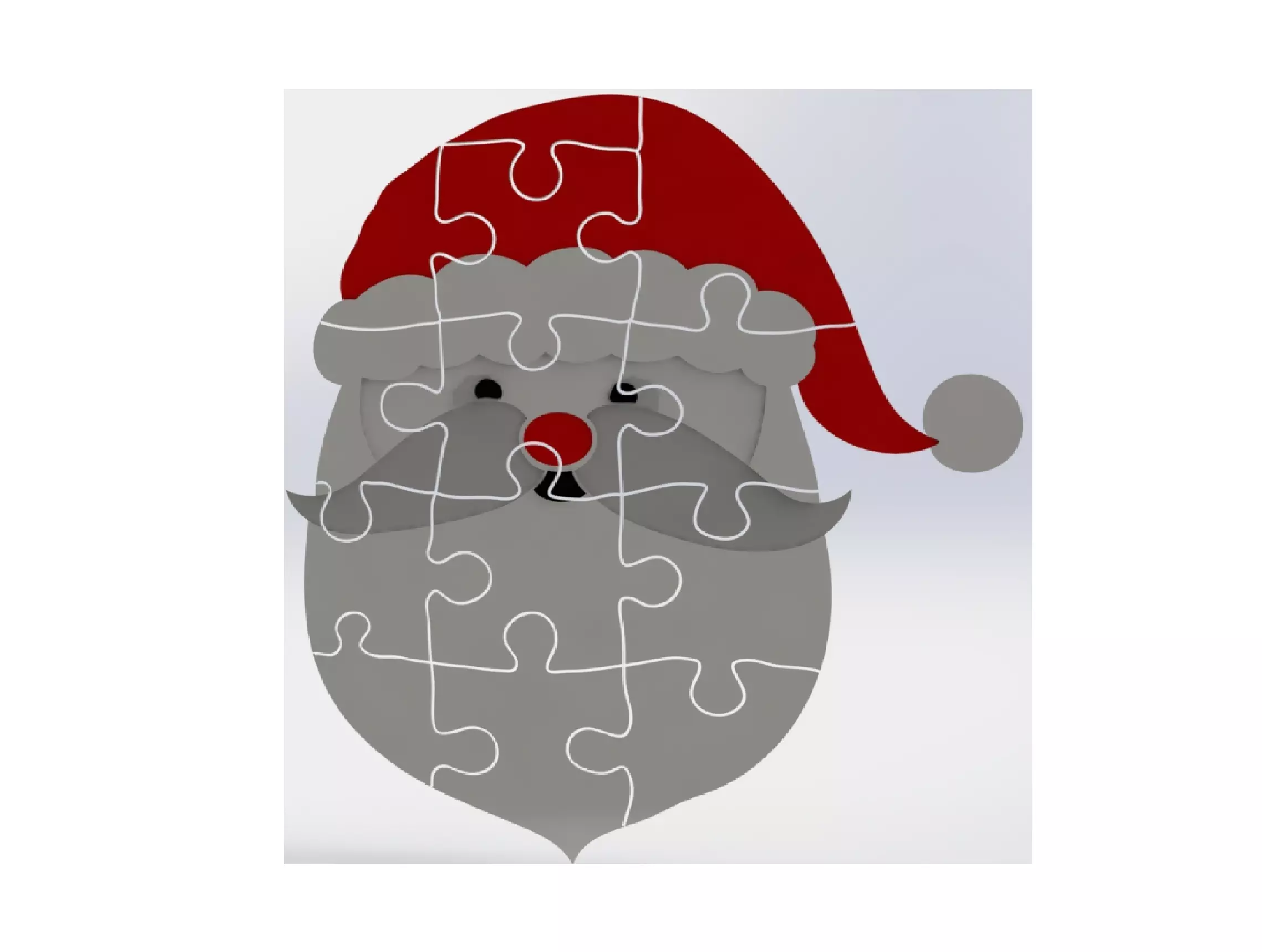 christmas santa claus puzzle 3D print model_0