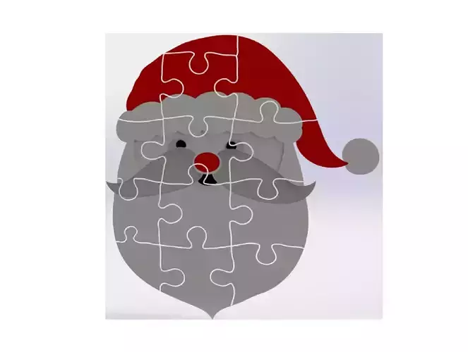christmas santa claus puzzle 3D print model