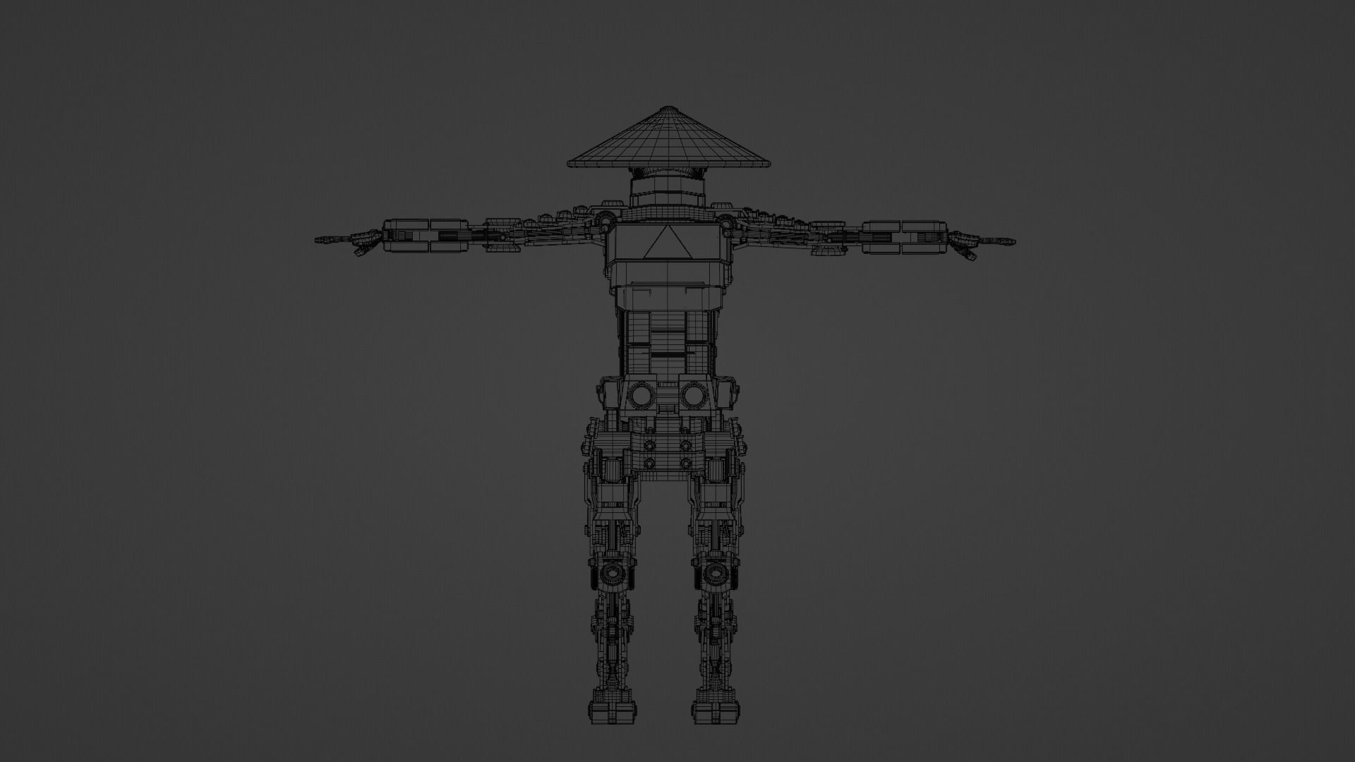 Samurai Robot Character 3D model_6