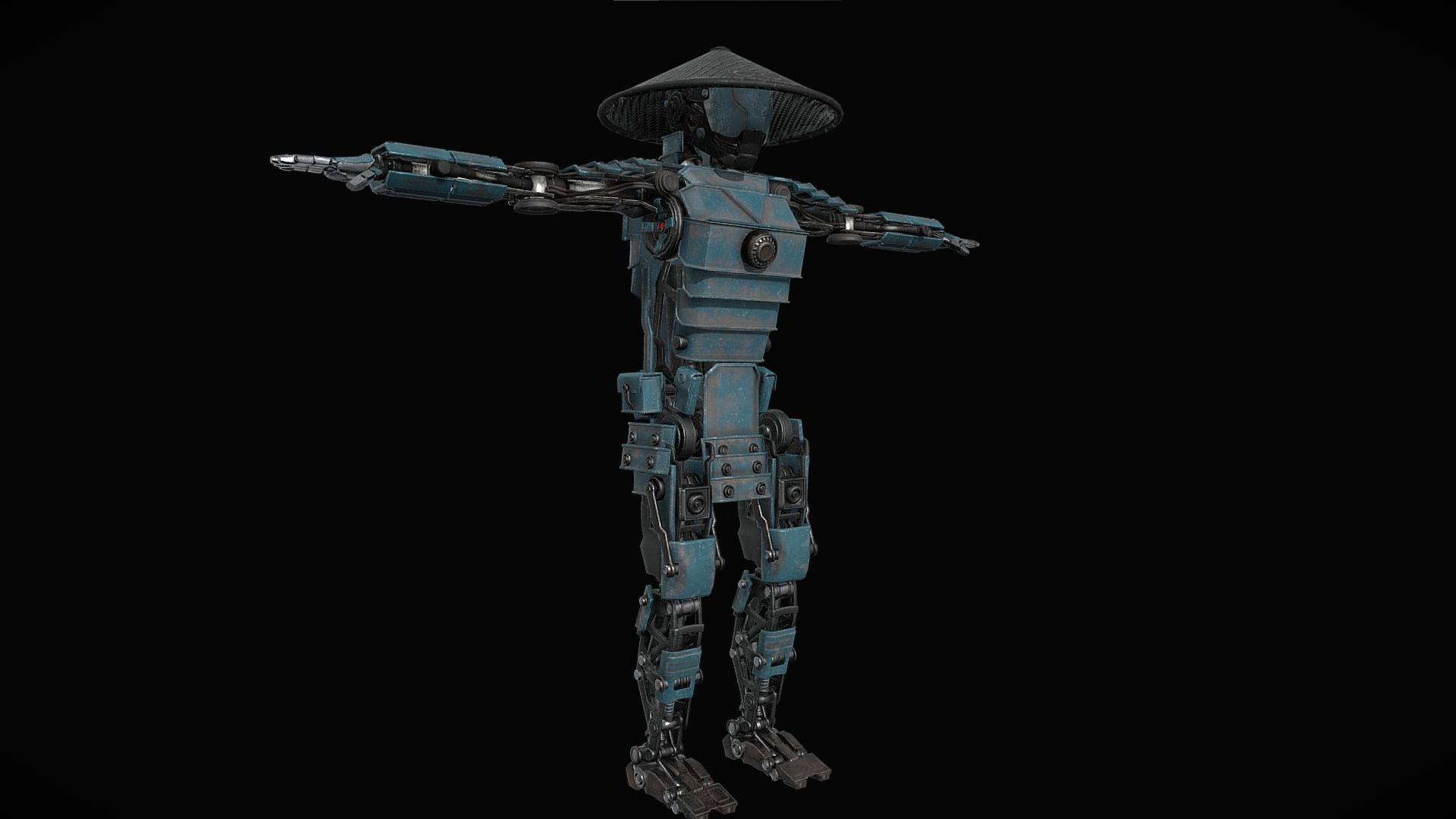 Samurai Robot Character 3D model_4