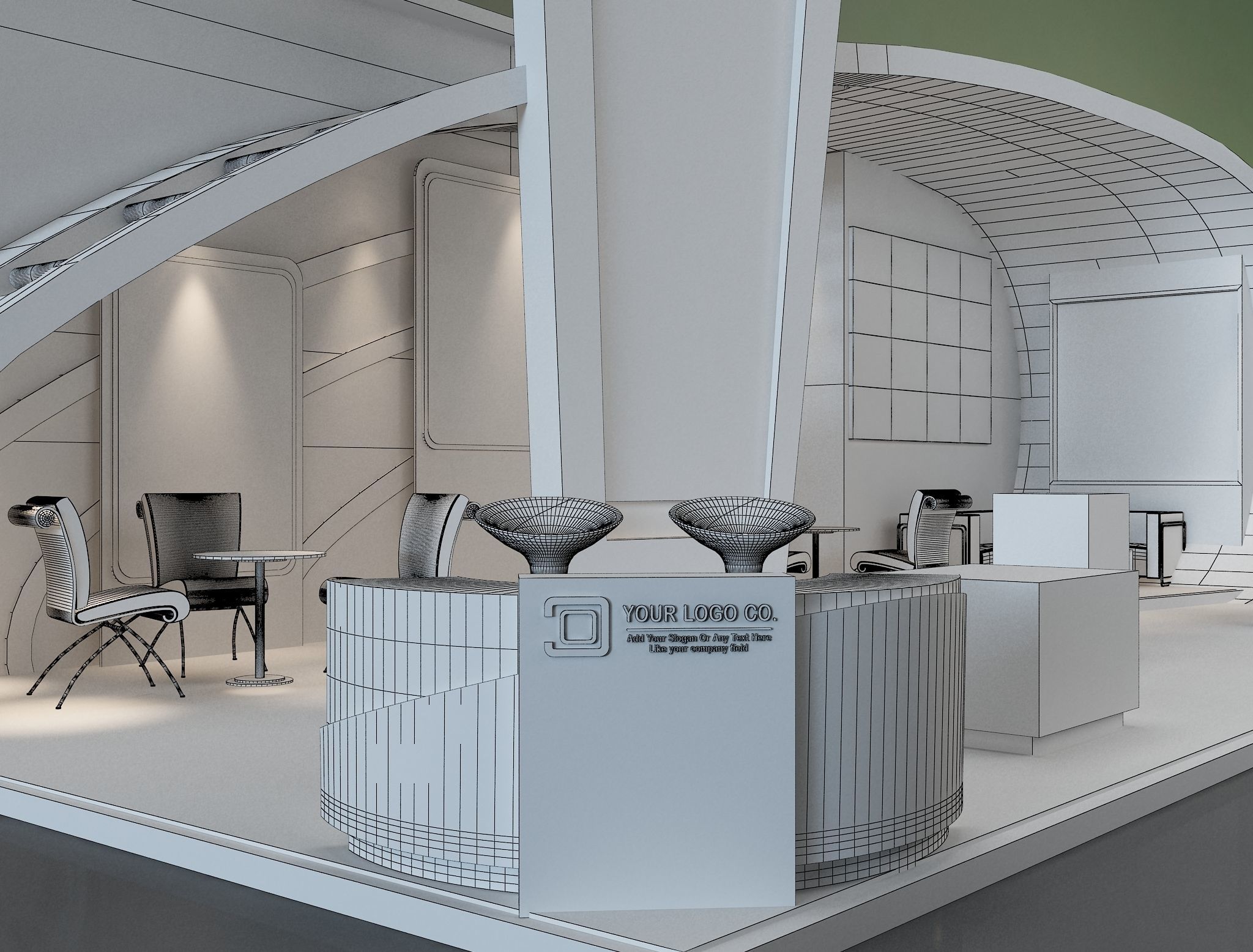 Booth Exhibition Stand a230b 3D model_13