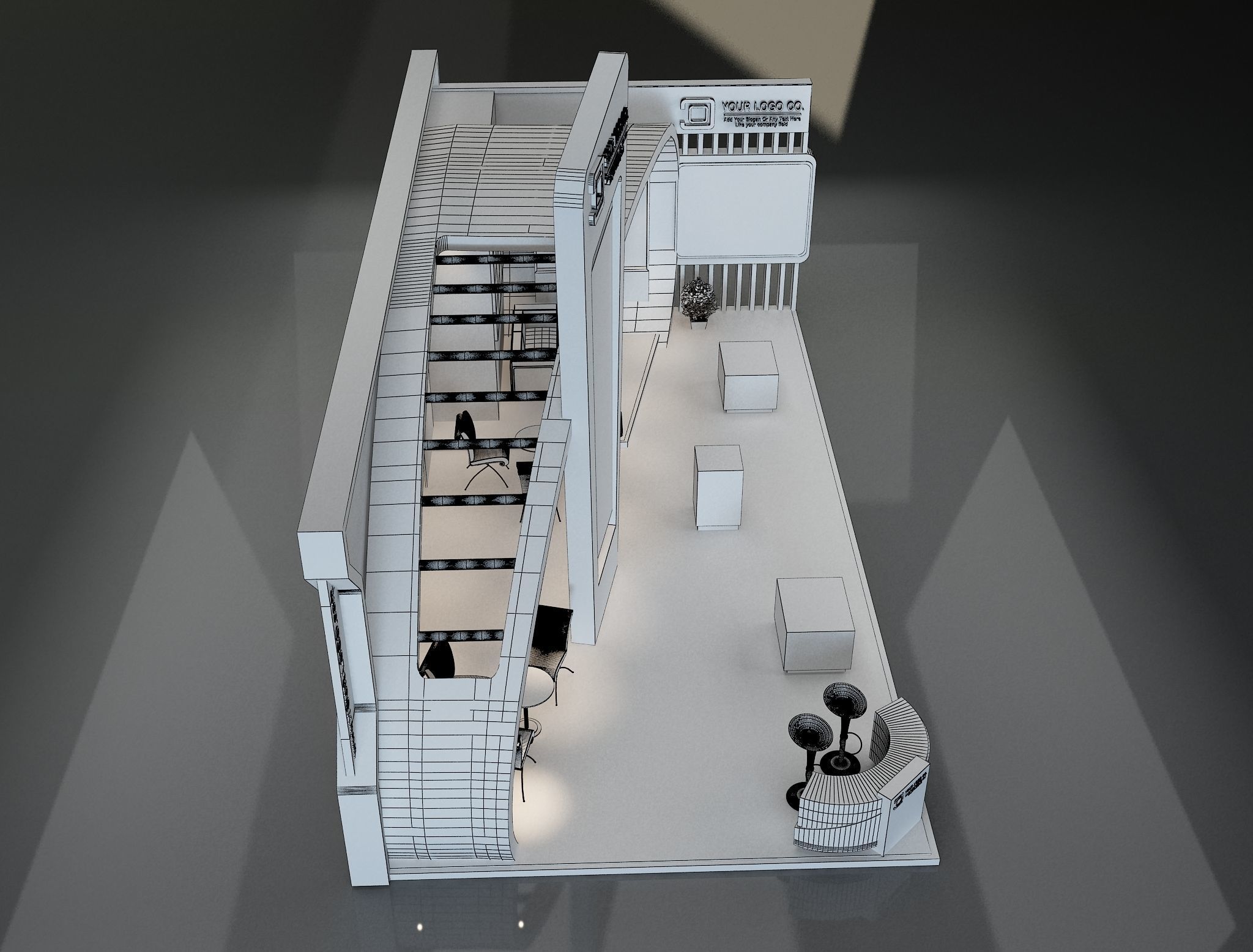 Booth Exhibition Stand a230b 3D model_15