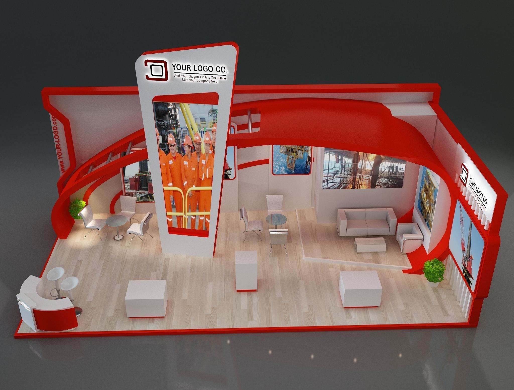 Booth Exhibition Stand a230b 3D model_10