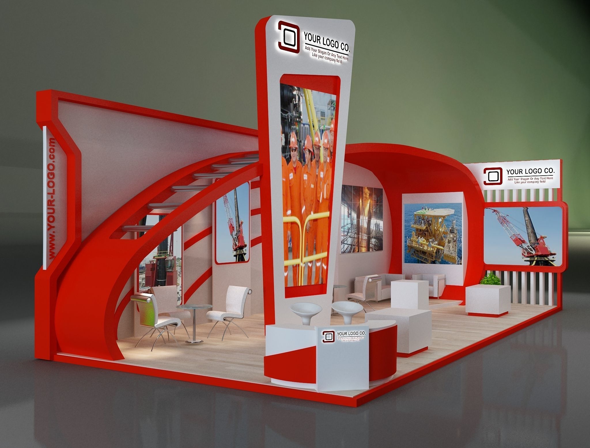 Booth Exhibition Stand a230b 3D model_8