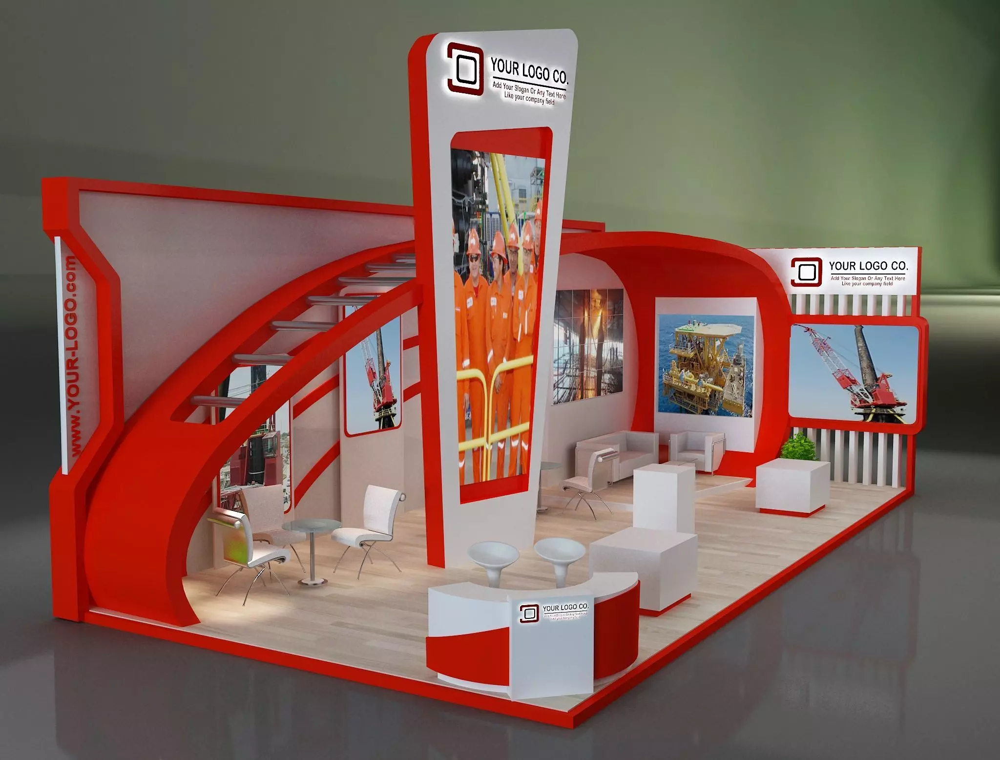 Booth Exhibition Stand a230b 3D model_0