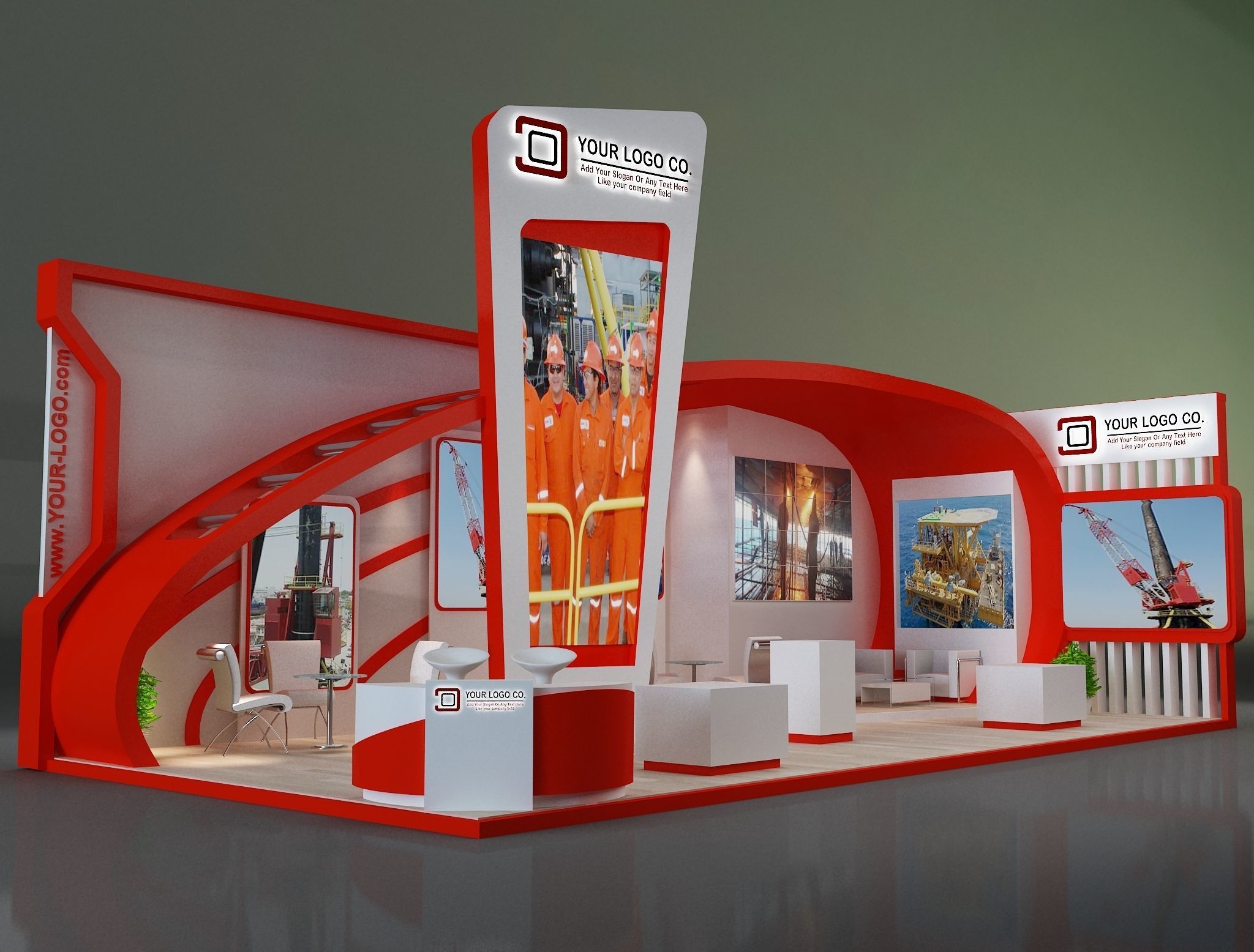 Booth Exhibition Stand a230b 3D model_16