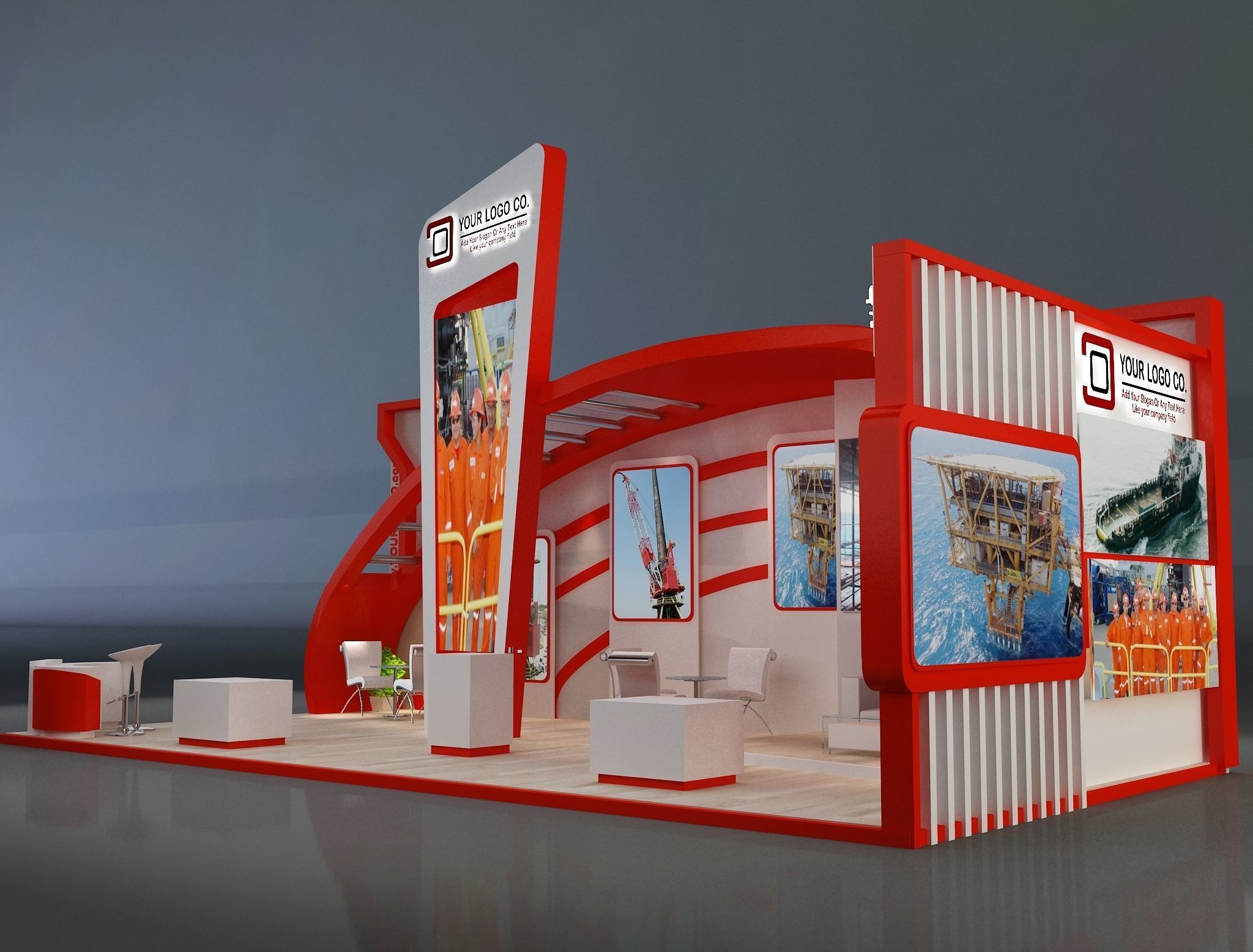 Booth Exhibition Stand a230b 3D model_6
