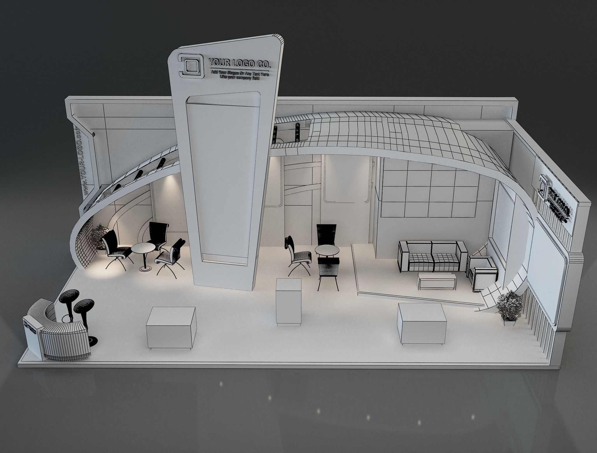 Booth Exhibition Stand a230b 3D model_5
