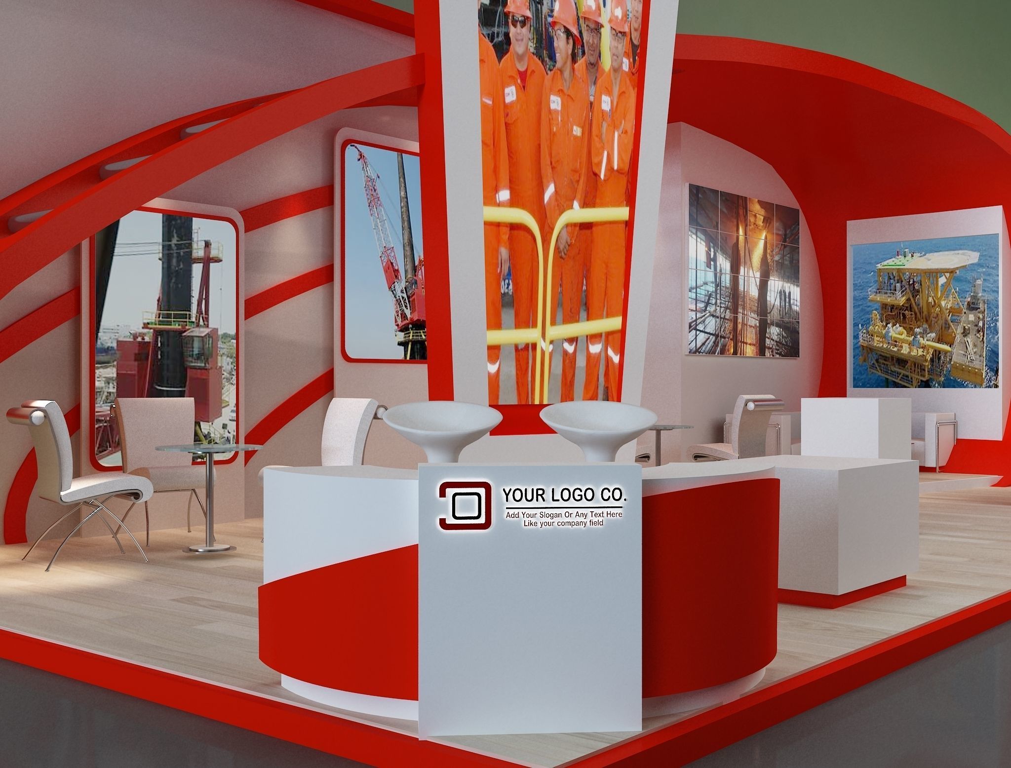 Booth Exhibition Stand a230b 3D model_12