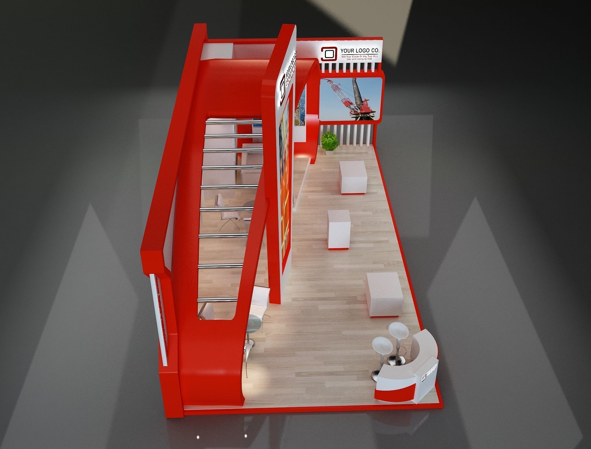Booth Exhibition Stand a230b 3D model_14